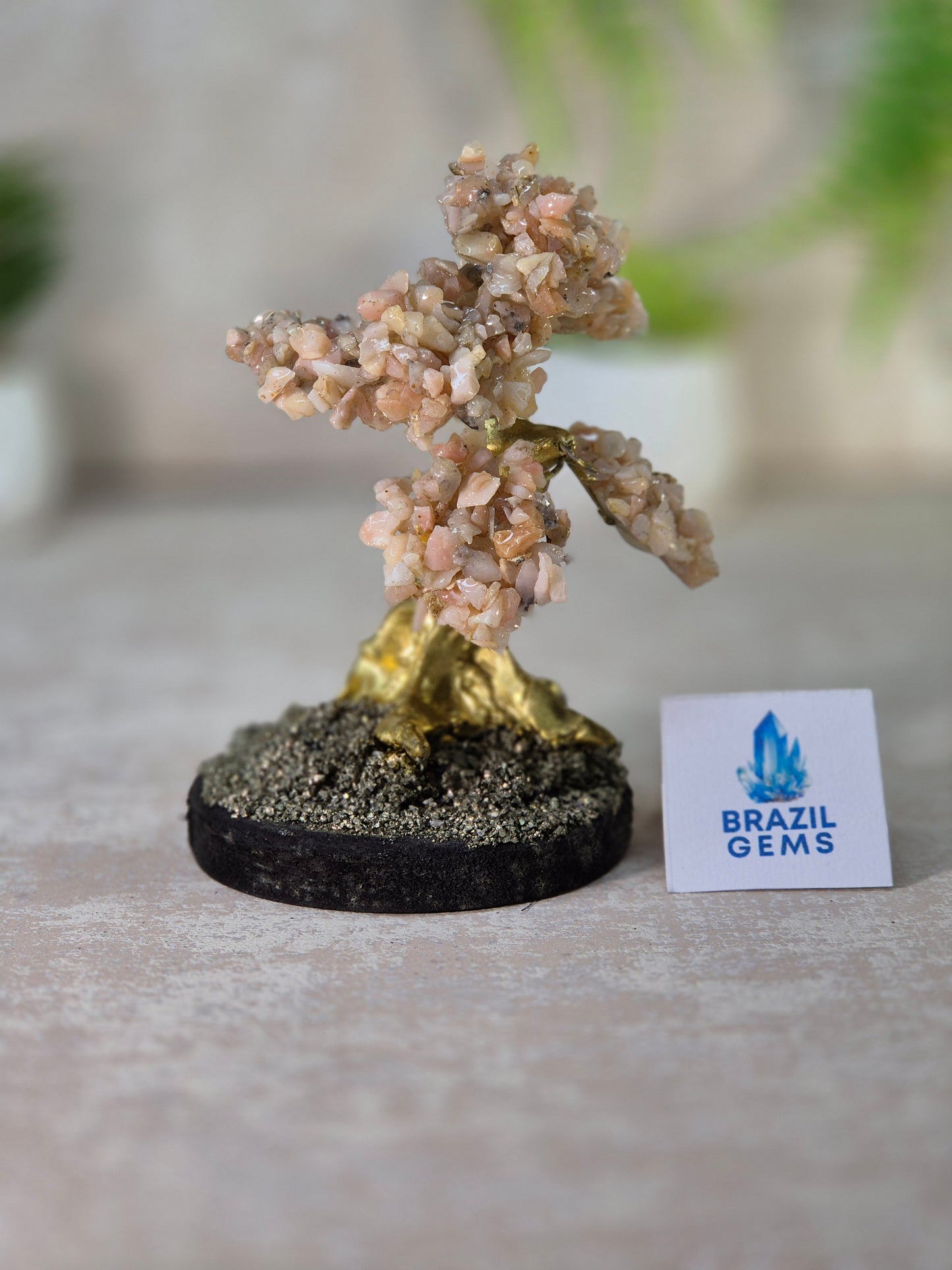 Pink Opal Gemstone Tree