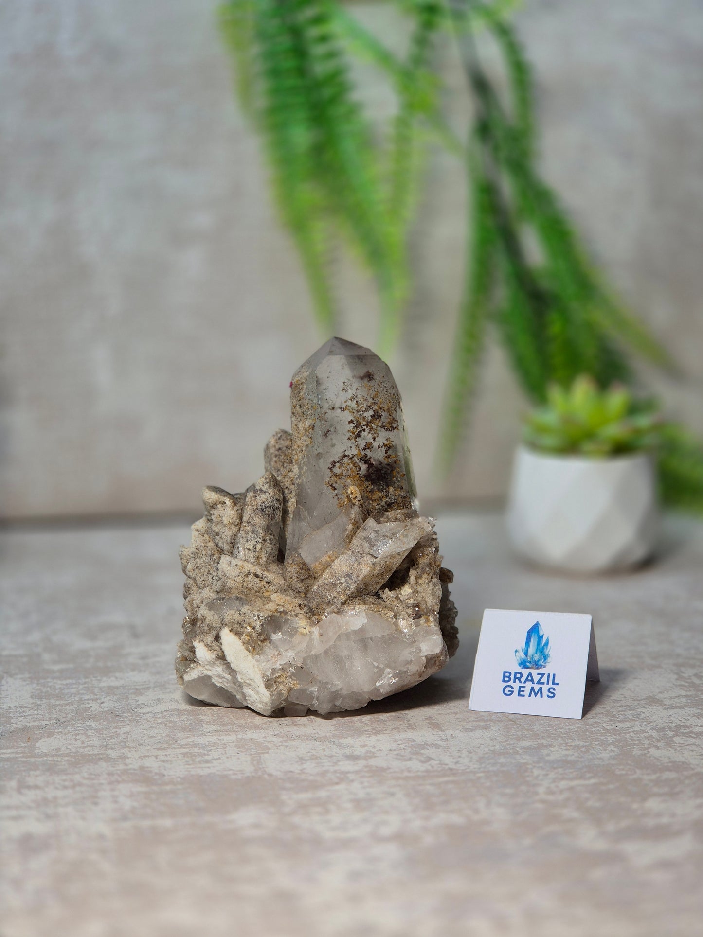 Lodolite Quartz Cluster