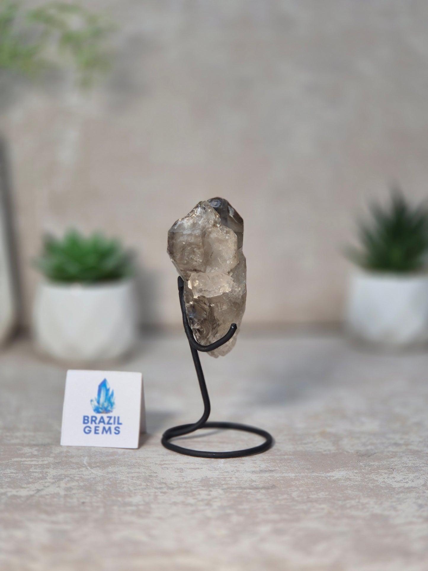 Smoky Quartz Elestial on stand