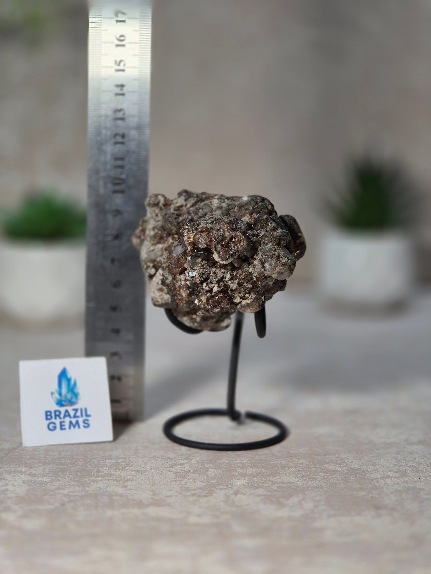 Lodolite Quartz Mini Cluster on stand
