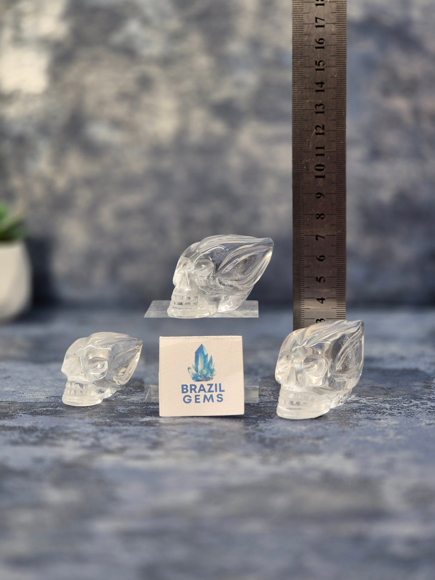 High Grade Clear Quartz Mini Traveller Skull