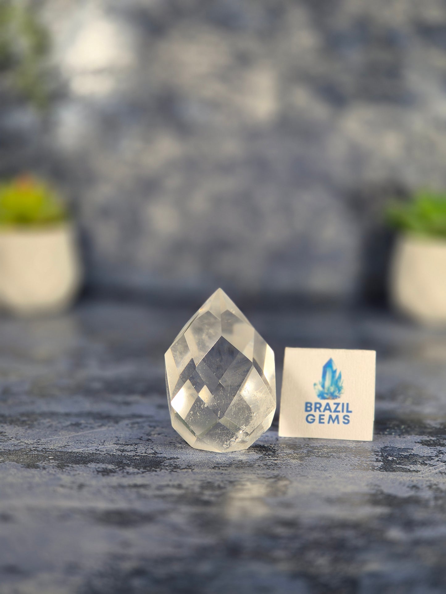Clear Quartz Faceted Egg