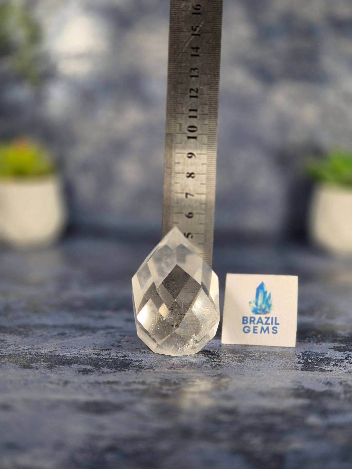 Clear Quartz Faceted Egg
