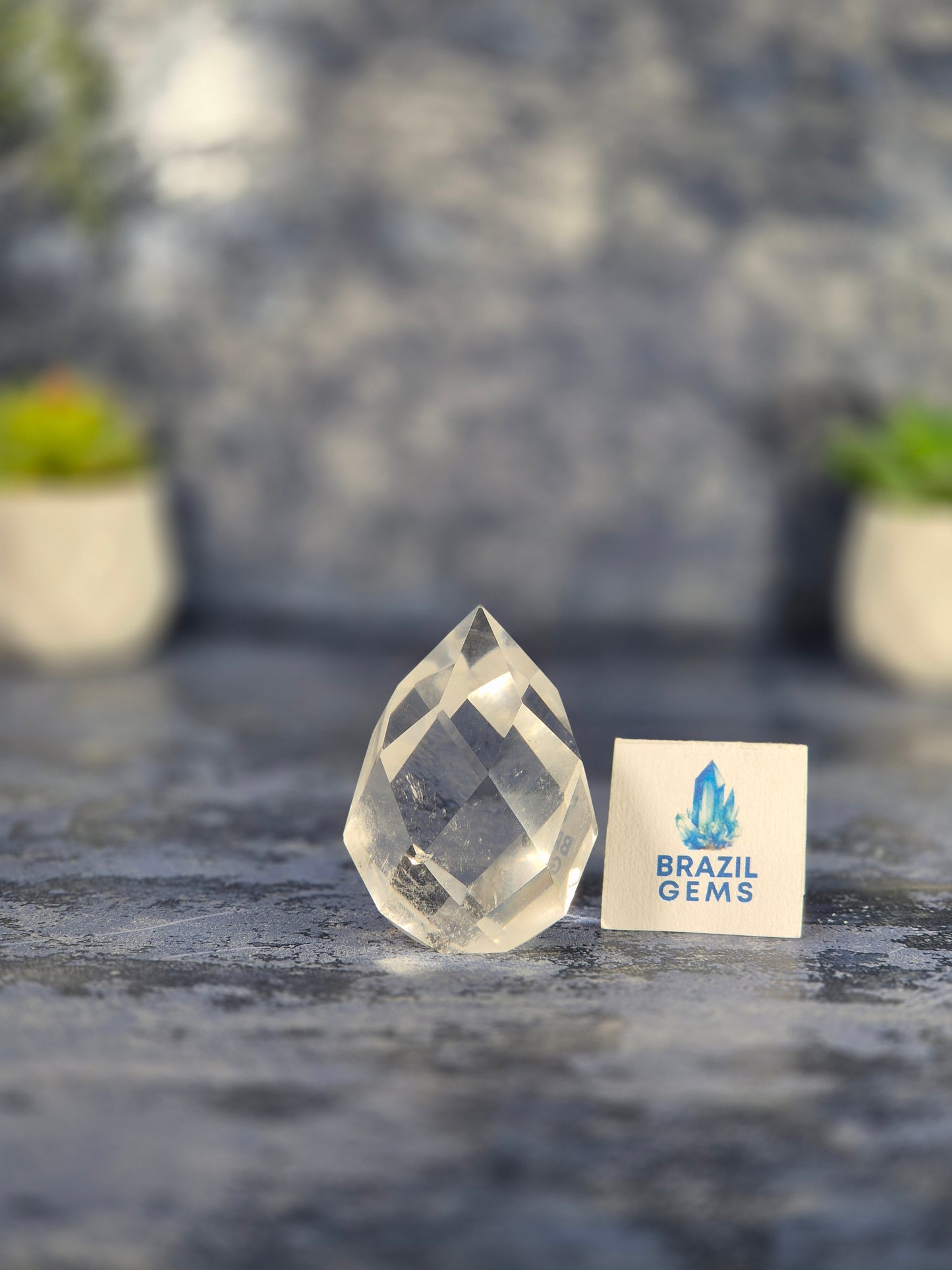 Clear Quartz Faceted Egg