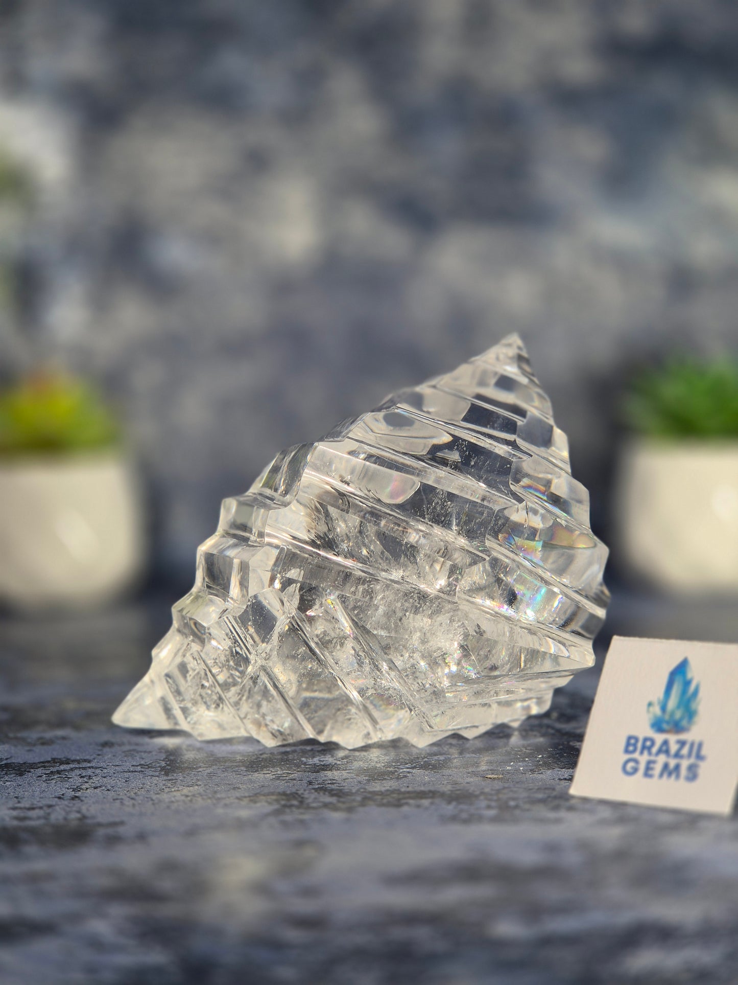 Abstract Clear Lemurian Quartz Sculpture