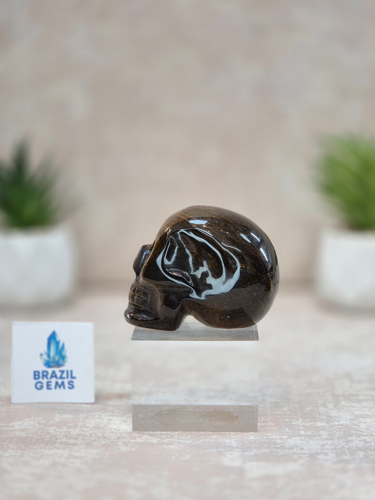 Tiger's Eye Mini Skull