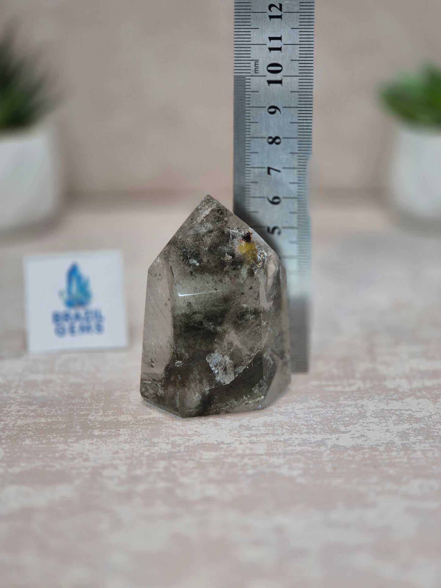 Clear Quartz with Chlorite Inclusions Point