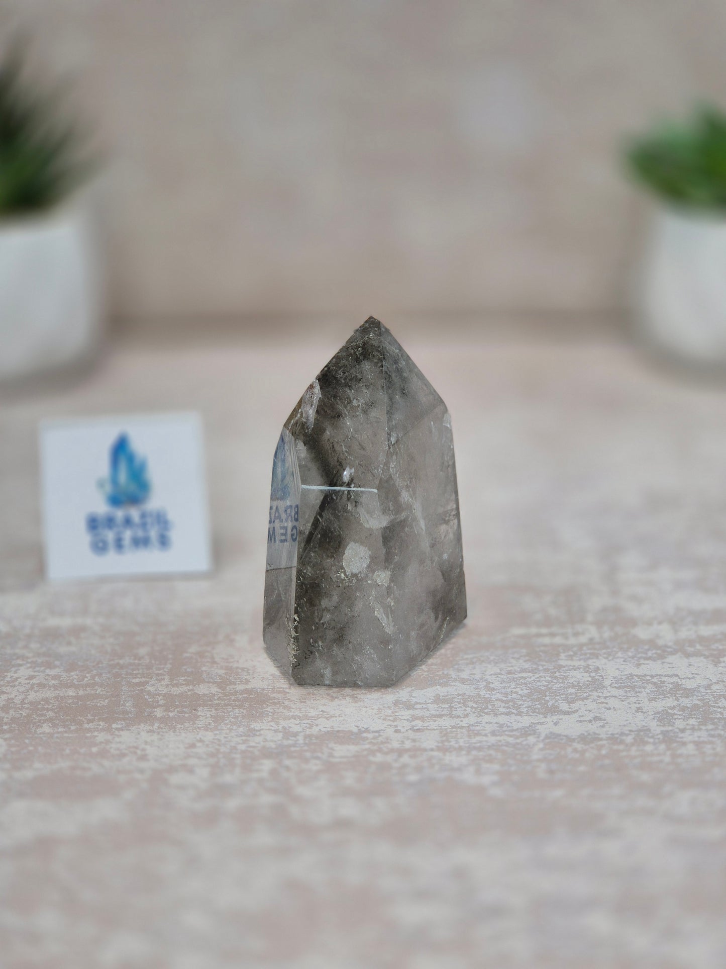 Clear Quartz with Chlorite Inclusions Point