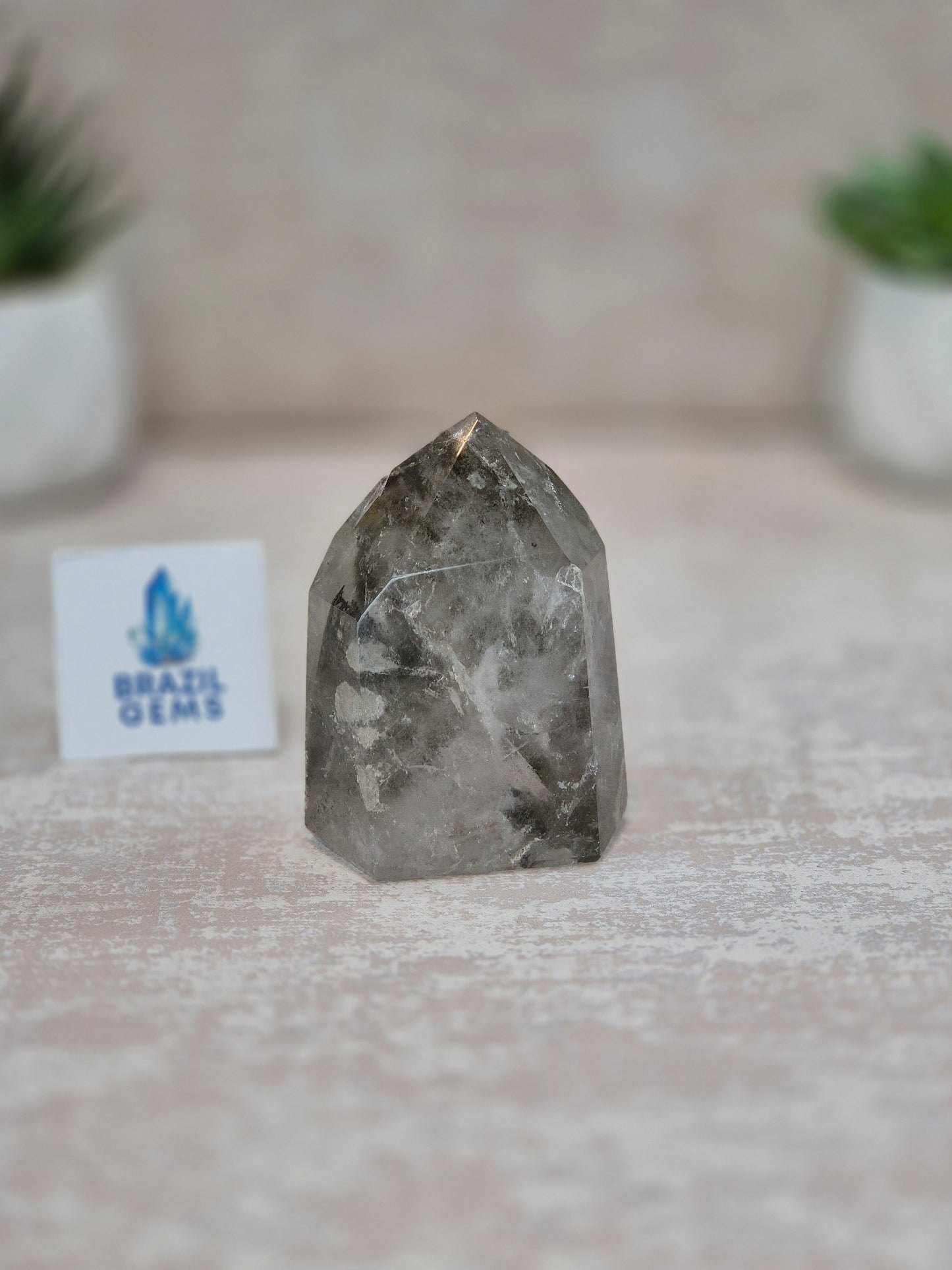 Clear Quartz with Chlorite Inclusions Point