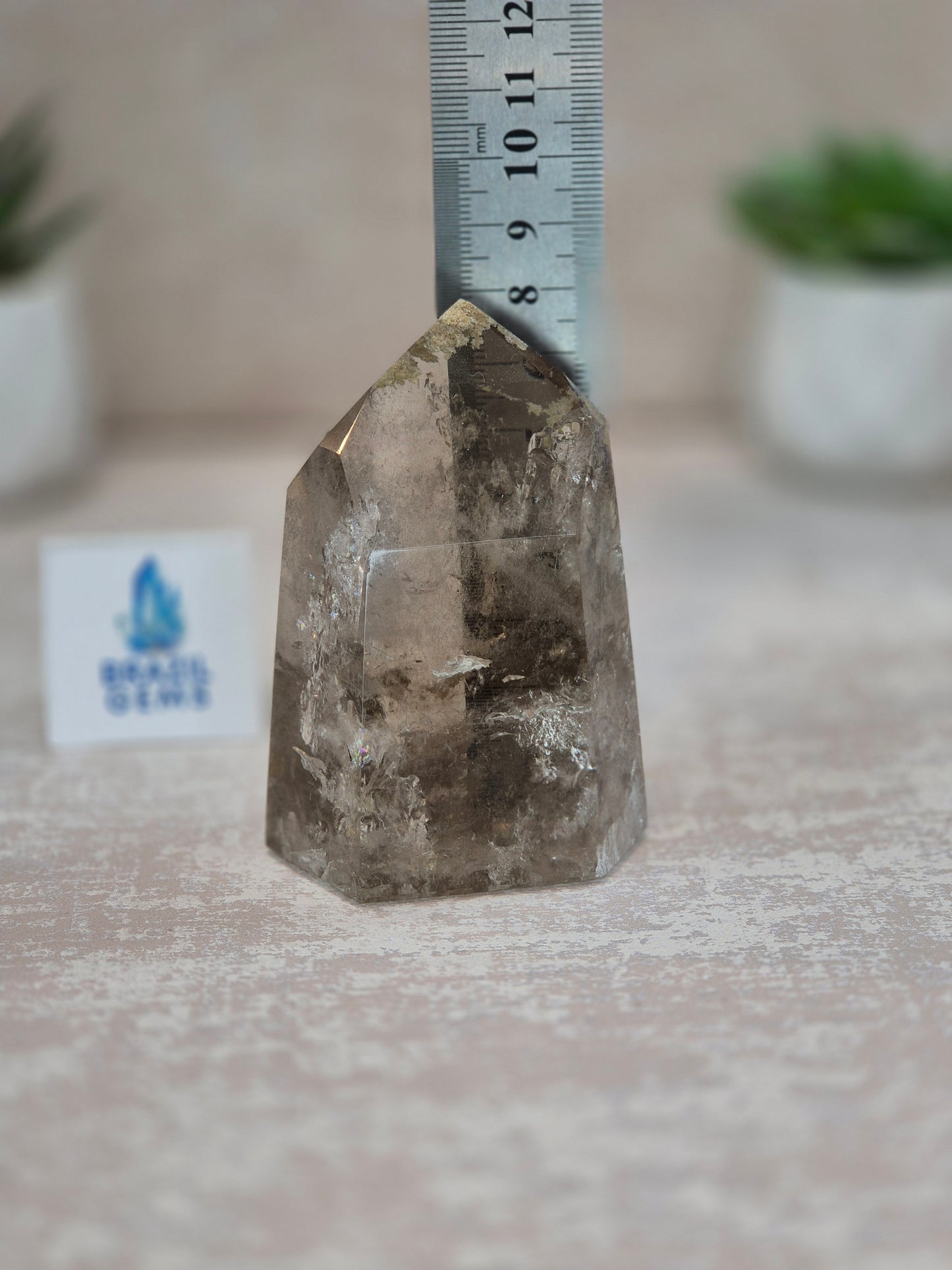 Clear Smoky Quartz with a bit of Lodolite Inclusions Point