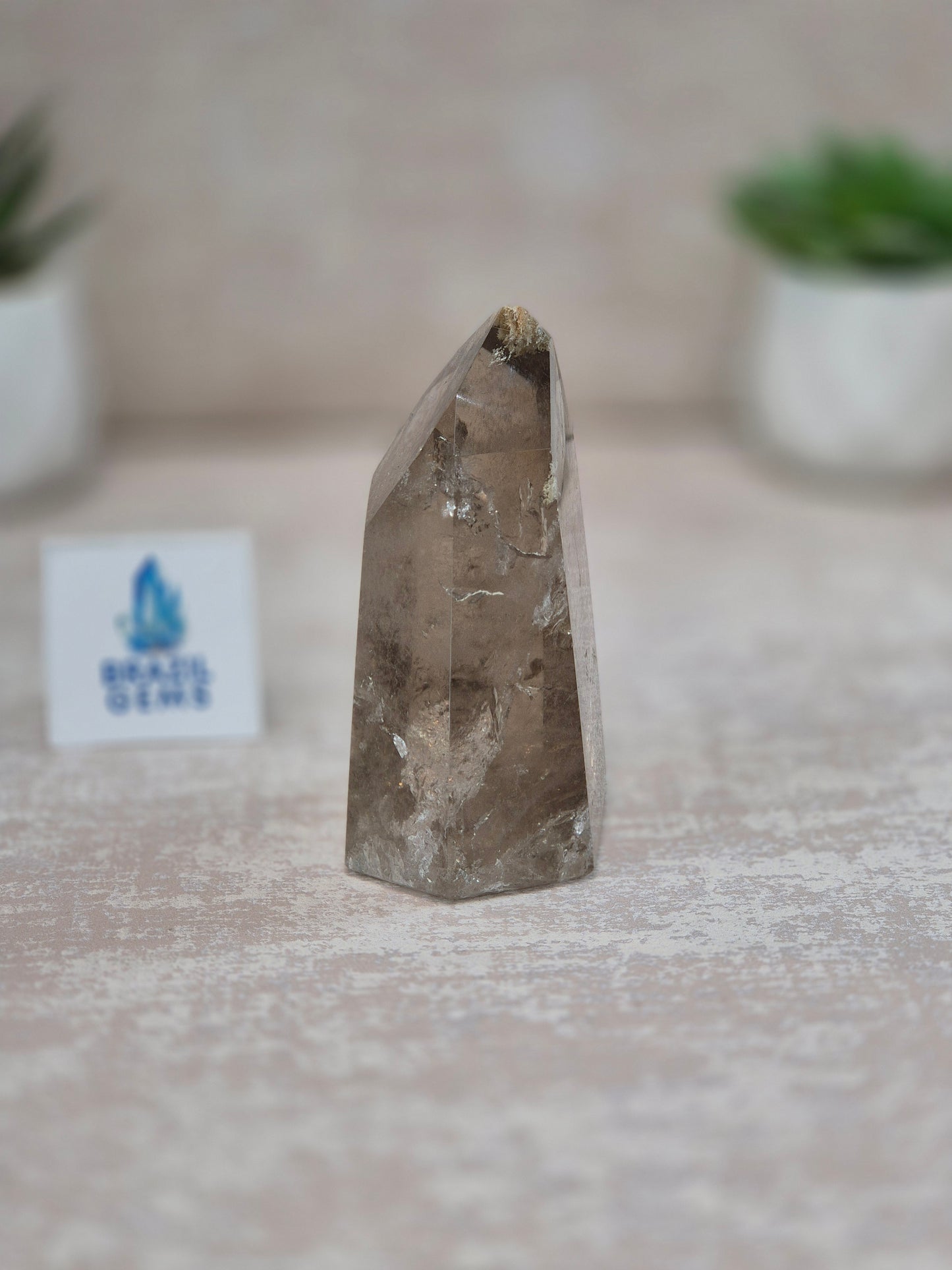Clear Smoky Quartz with a bit of Lodolite Inclusions Point