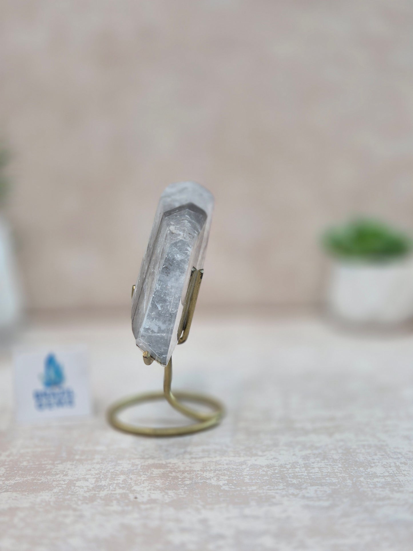 Blue Tara with Mosaic Calcite Slab on stand