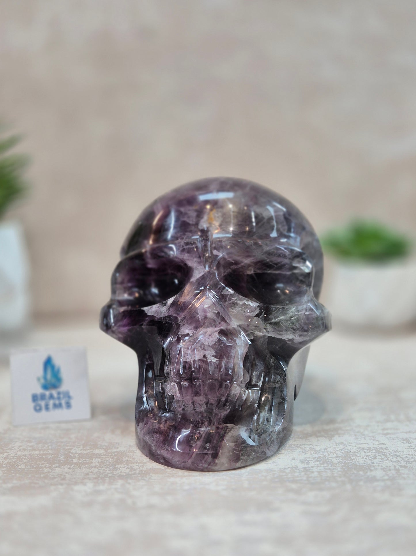 Purple and Green Fluorite Skull