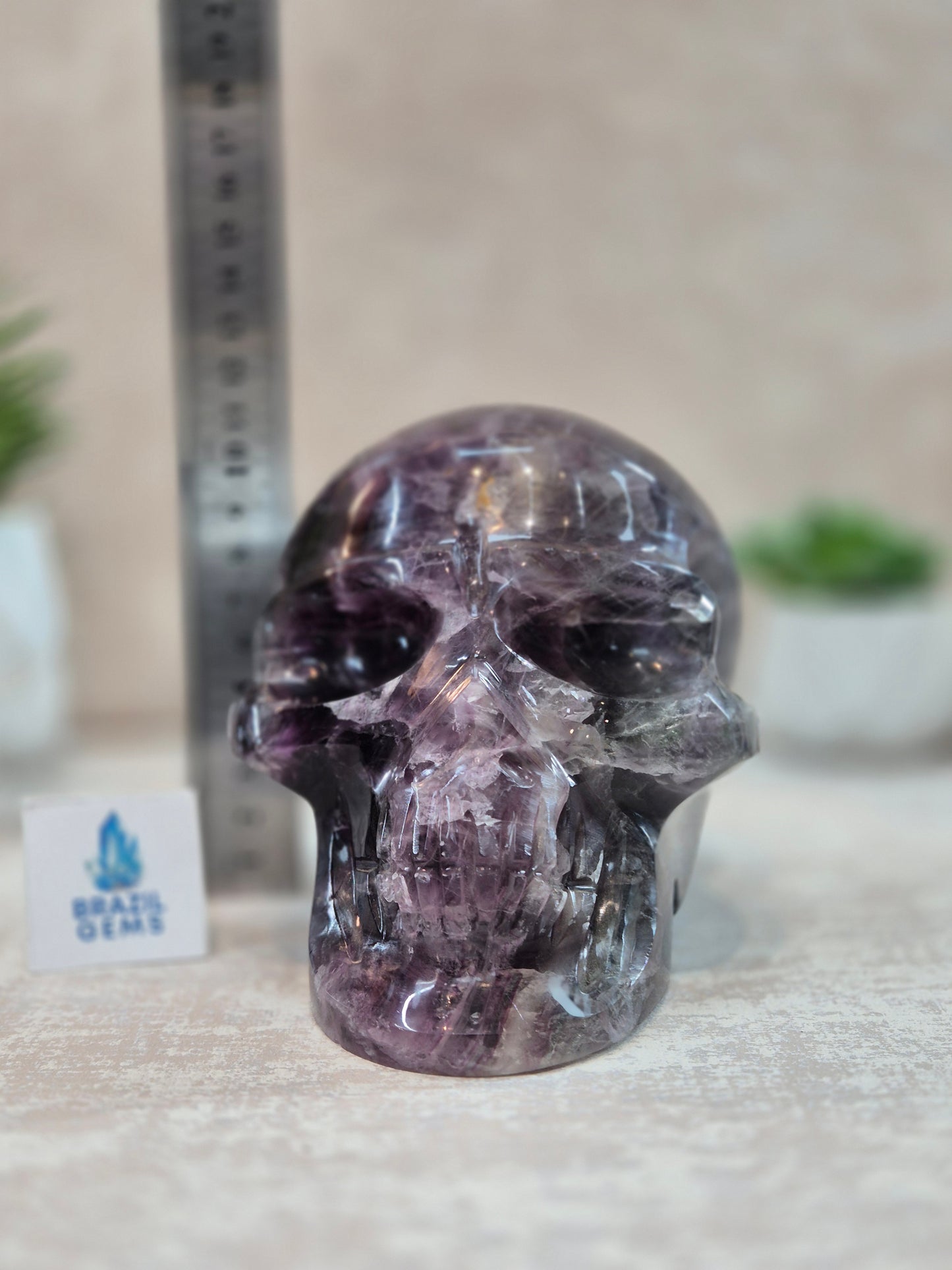 Purple and Green Fluorite Skull
