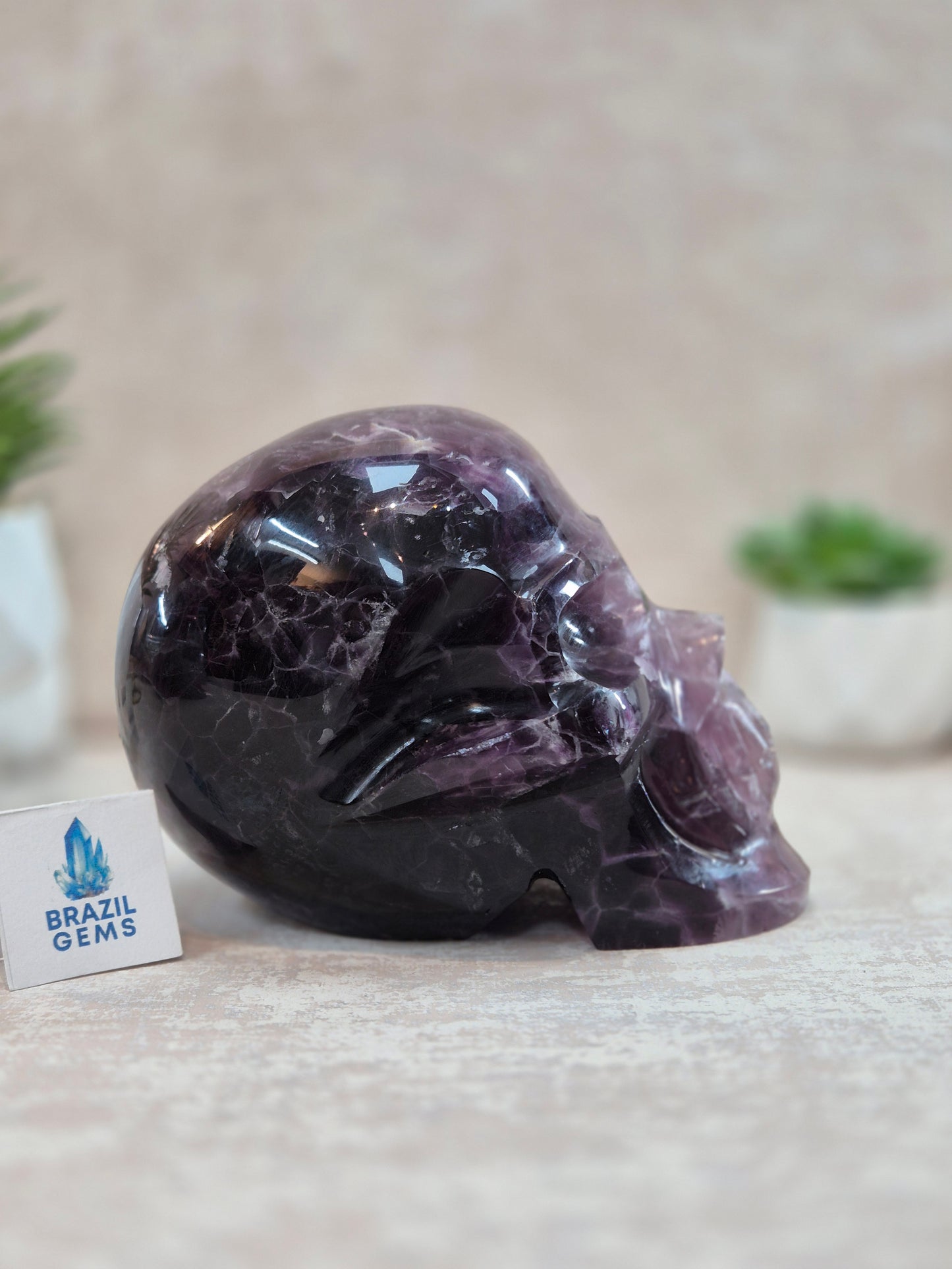 Purple and Green Fluorite Skull