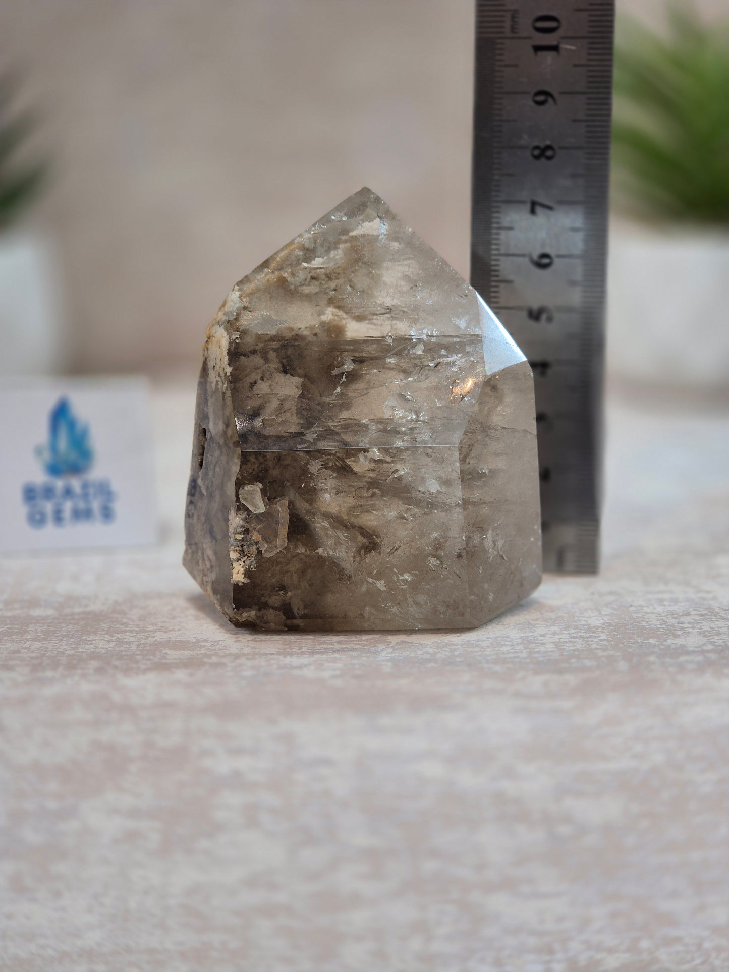Smoky Quartz with Lodolite Inclusions Point