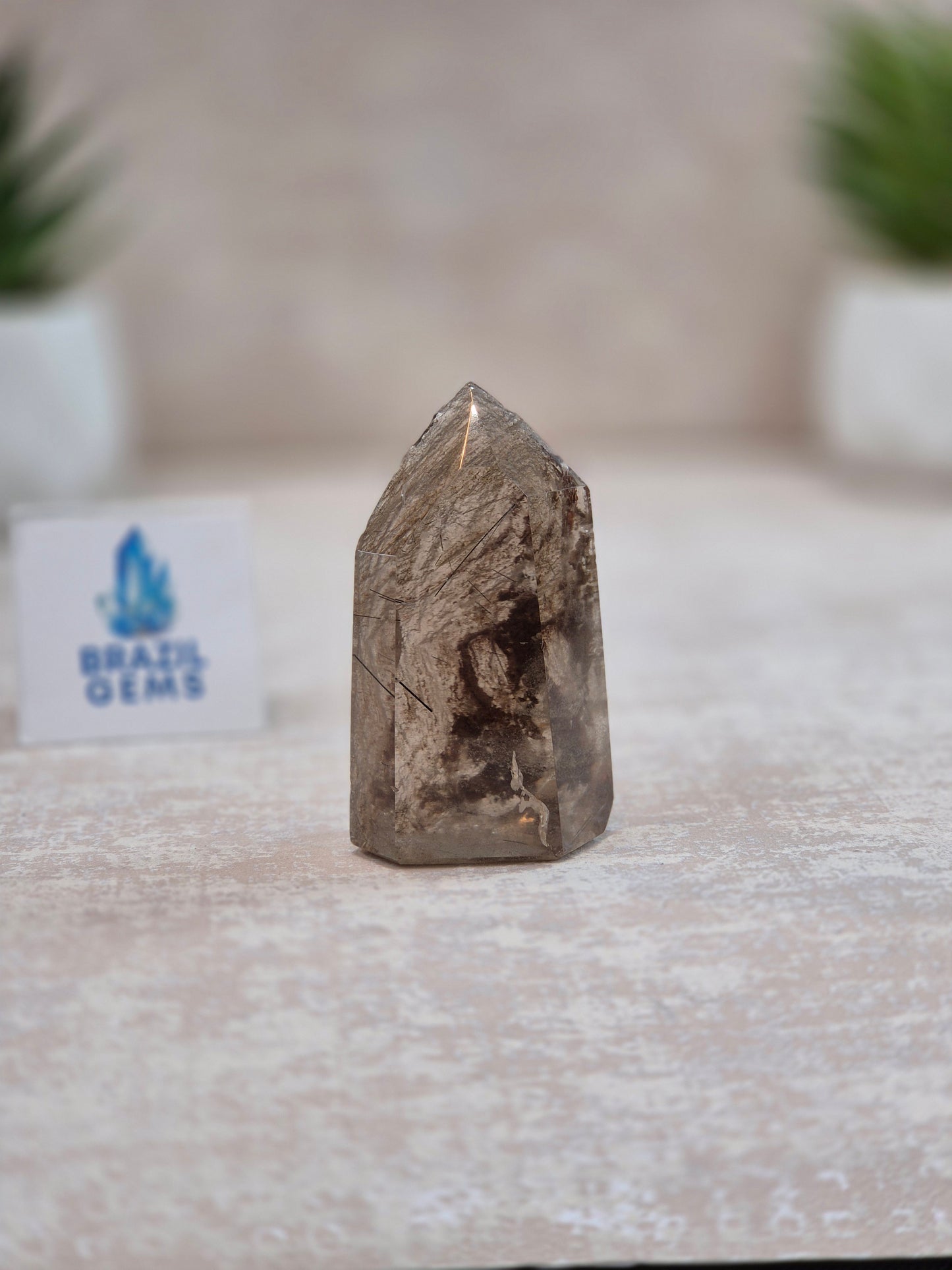 Smoky Quartz with Oxidation and some Rutile Point