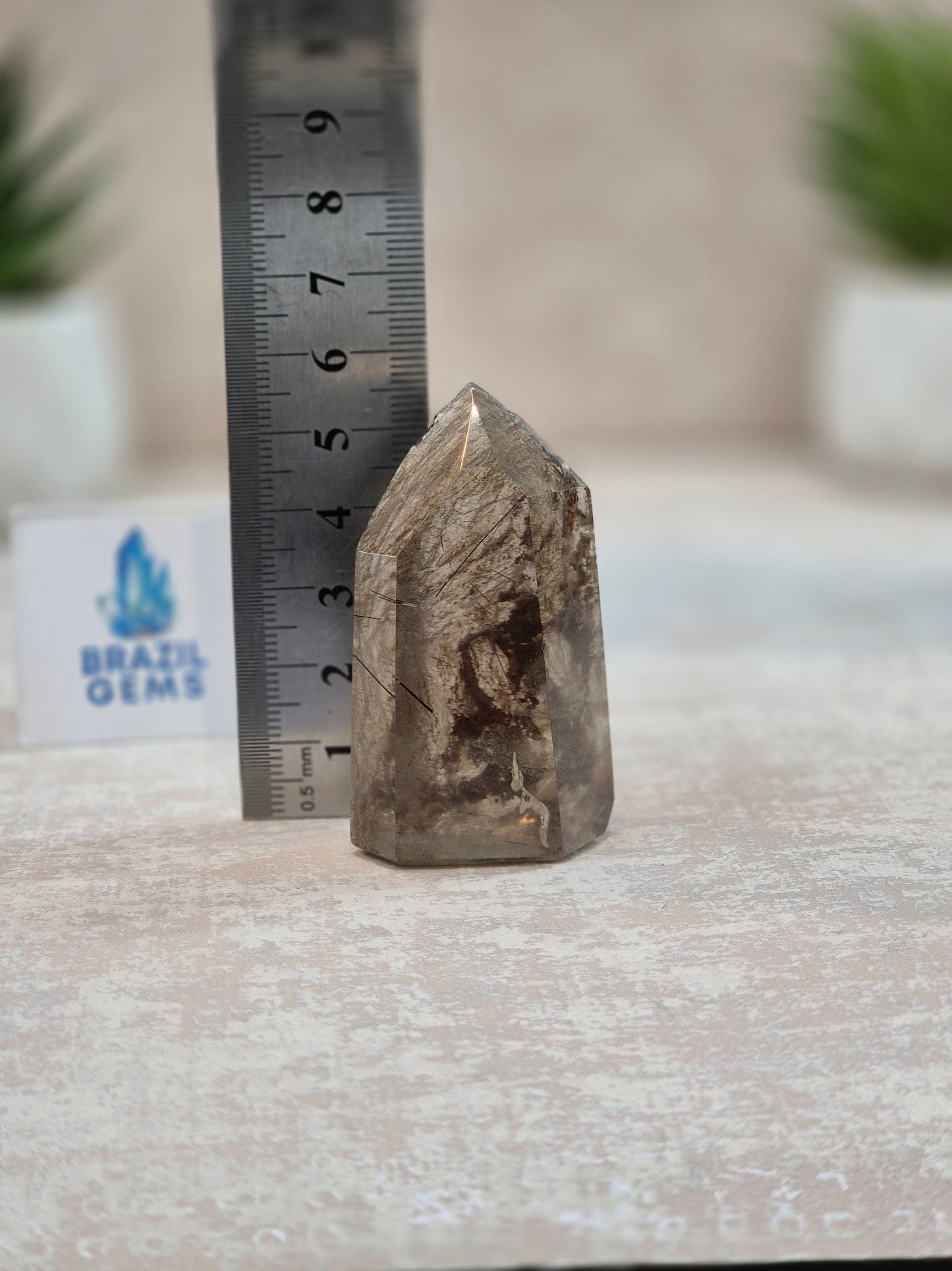 Smoky Quartz with Oxidation and some Rutile Point