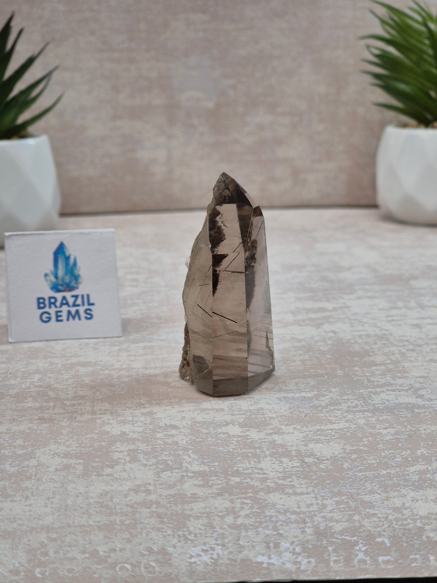 Smoky Quartz with Oxidation and some Rutile Point