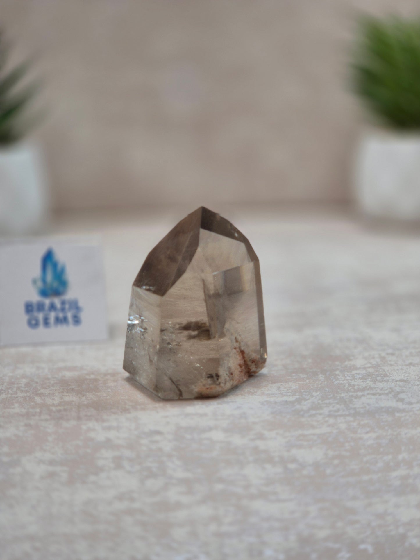 Smoky Quartz with Lodolite Inclusions Point