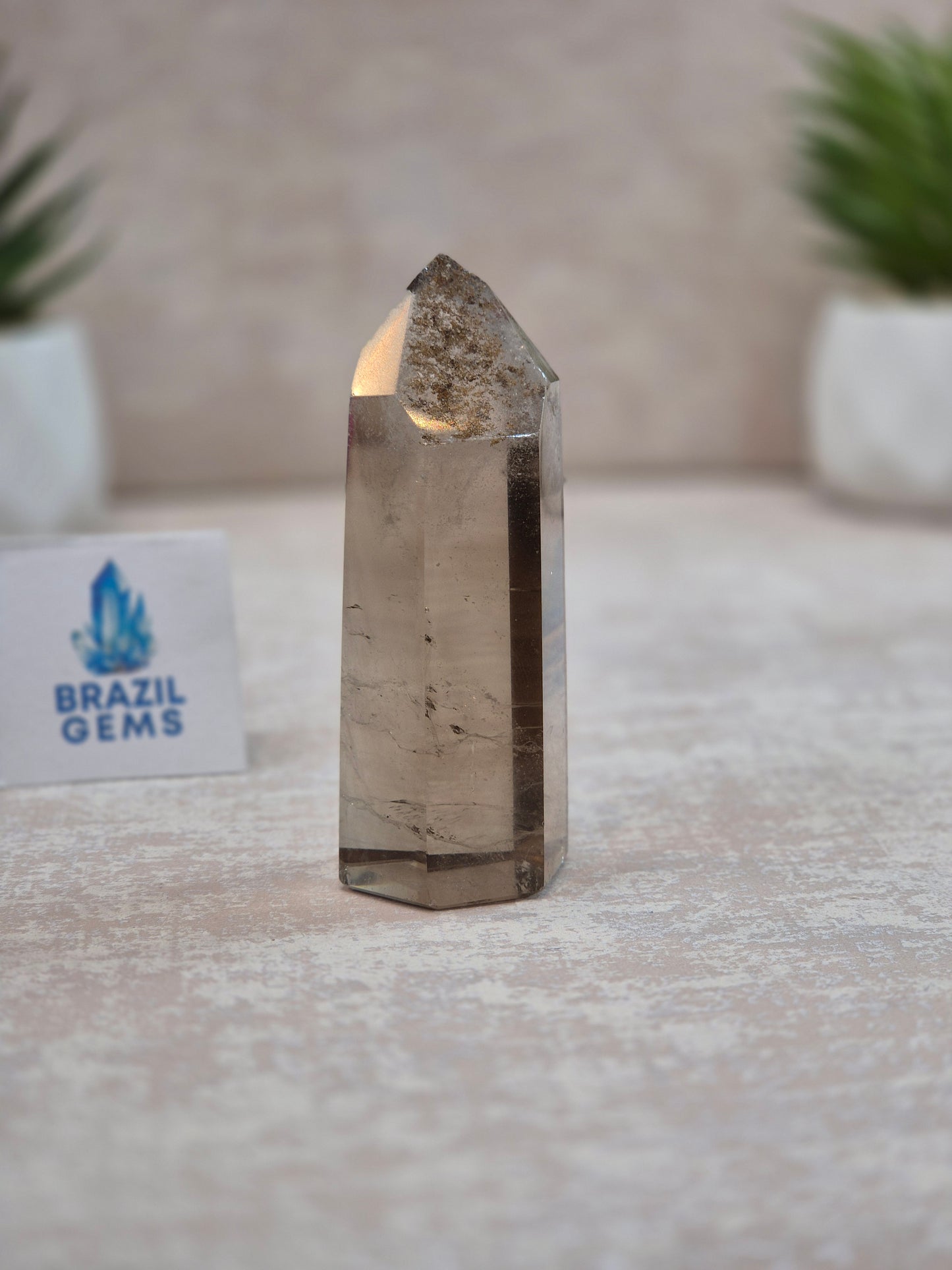 High Grade Smoky Quartz with some Lodolite Inclusions Point
