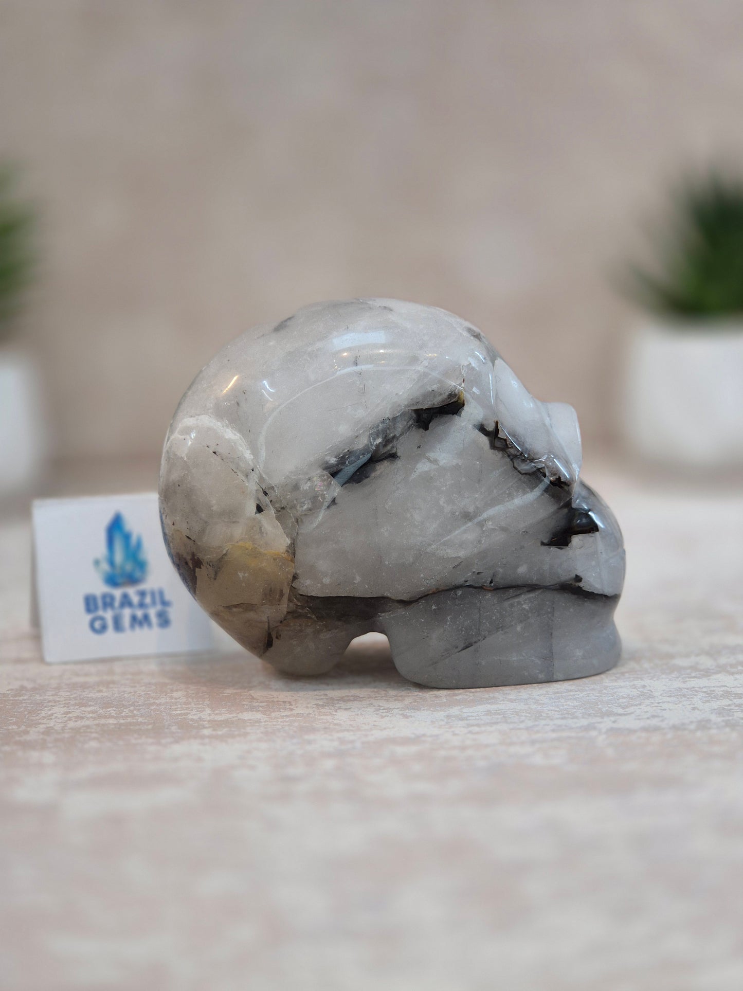 Blue Tara with Mosaic Calcite Skull