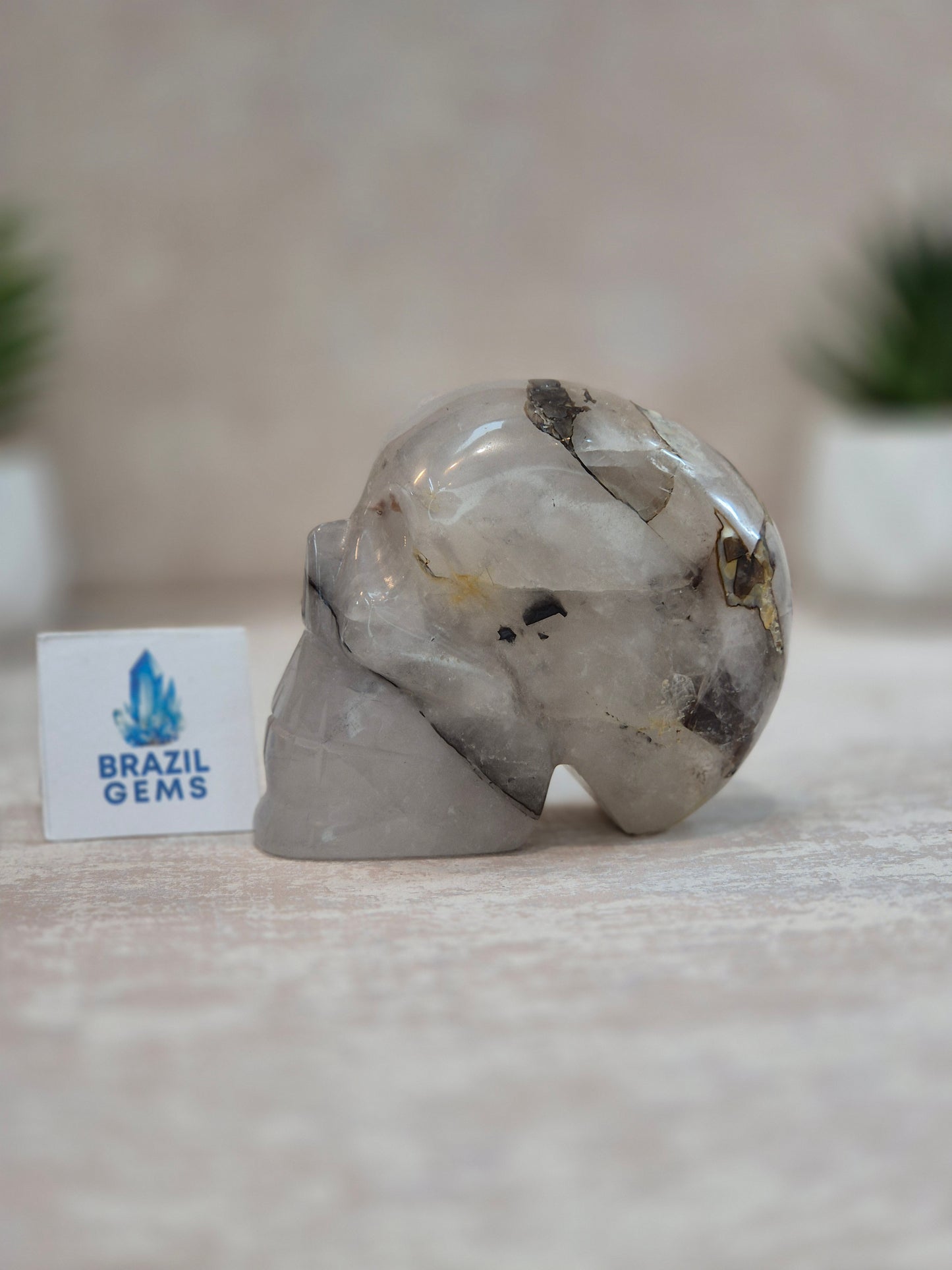 Blue Tara with Mosaic Calcite Skull