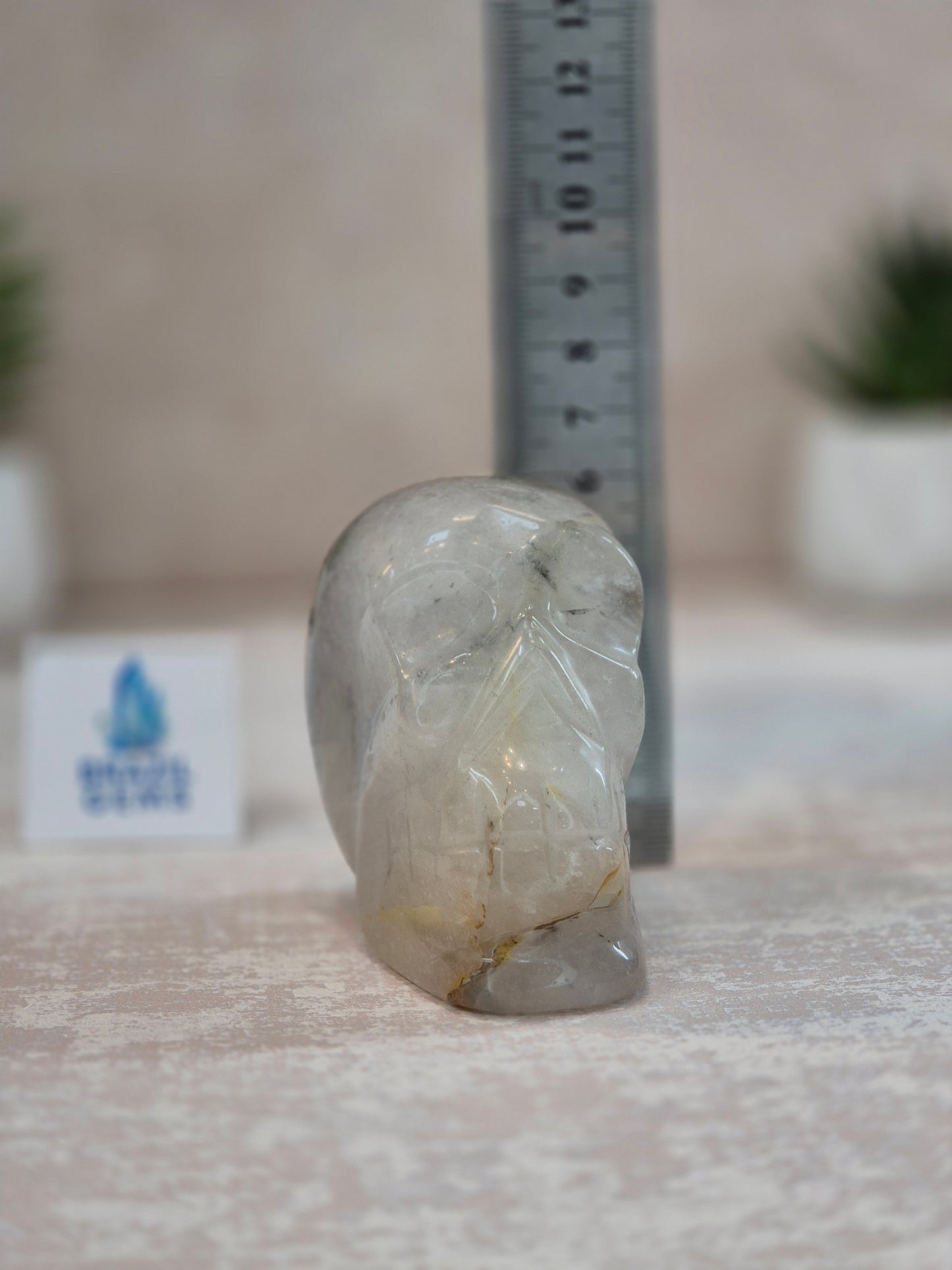 Blue Tara with Mosaic Calcite Skull