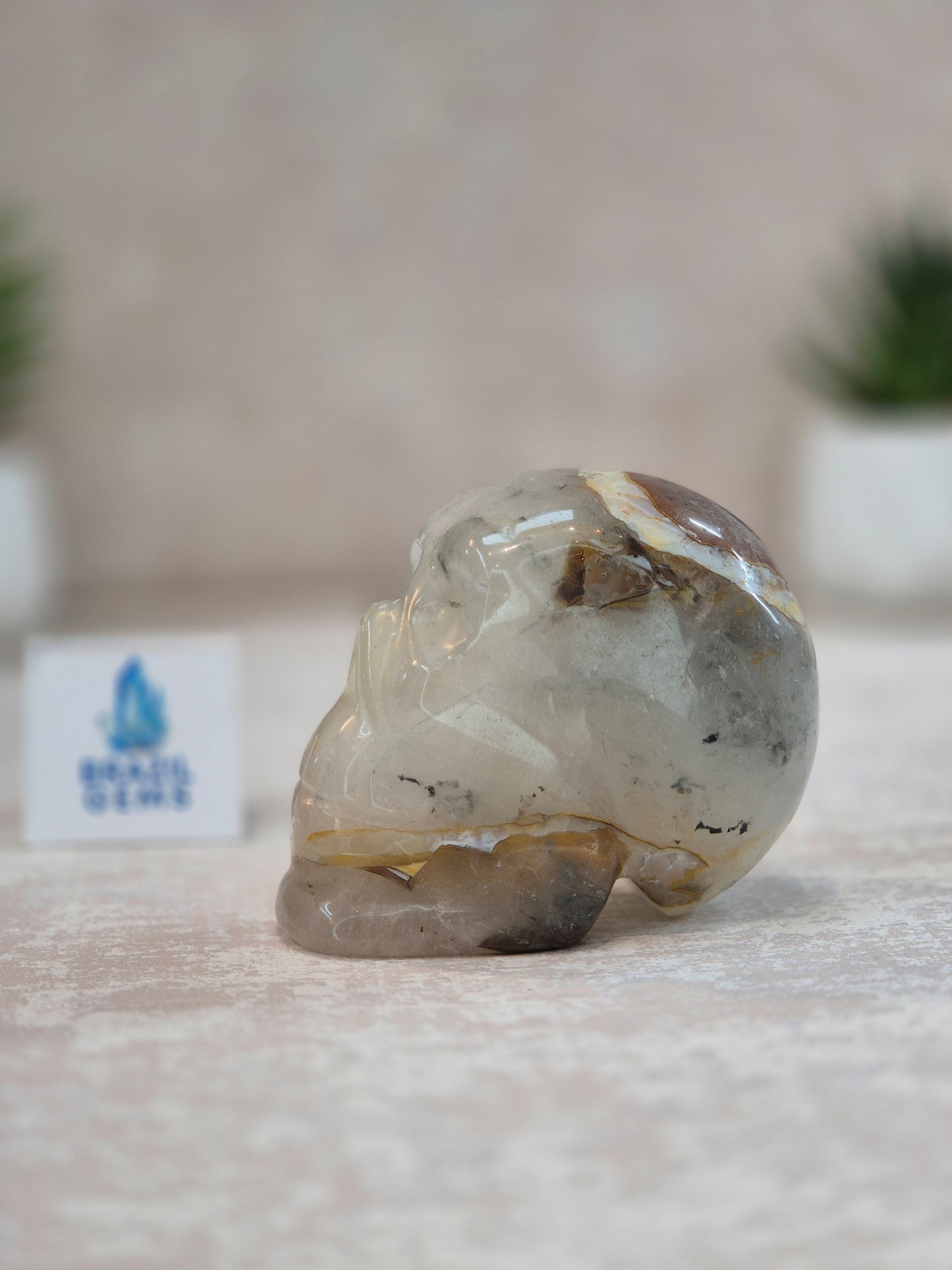 Blue Tara with Mosaic Calcite Skull