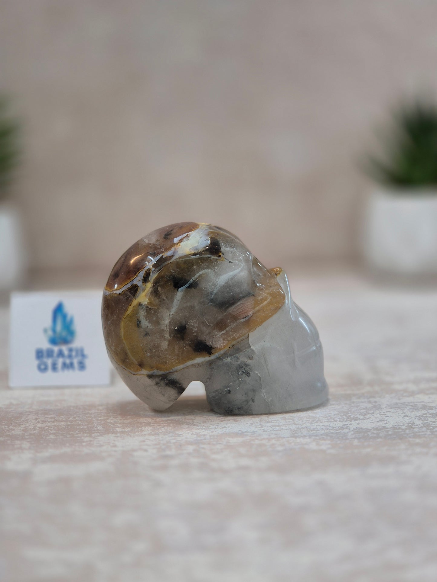 Blue Tara with Mosaic Calcite Skull