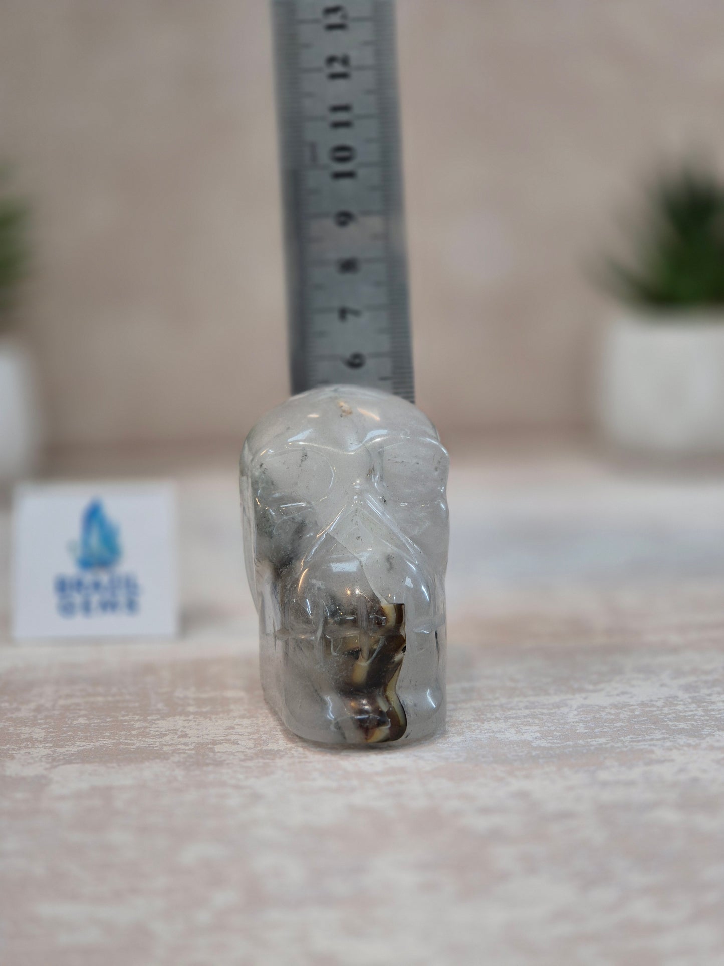 Blue Tara with Mosaic Calcite Skull