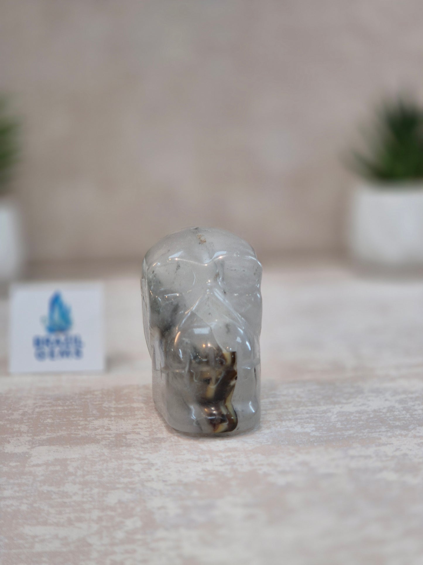 Blue Tara with Mosaic Calcite Skull