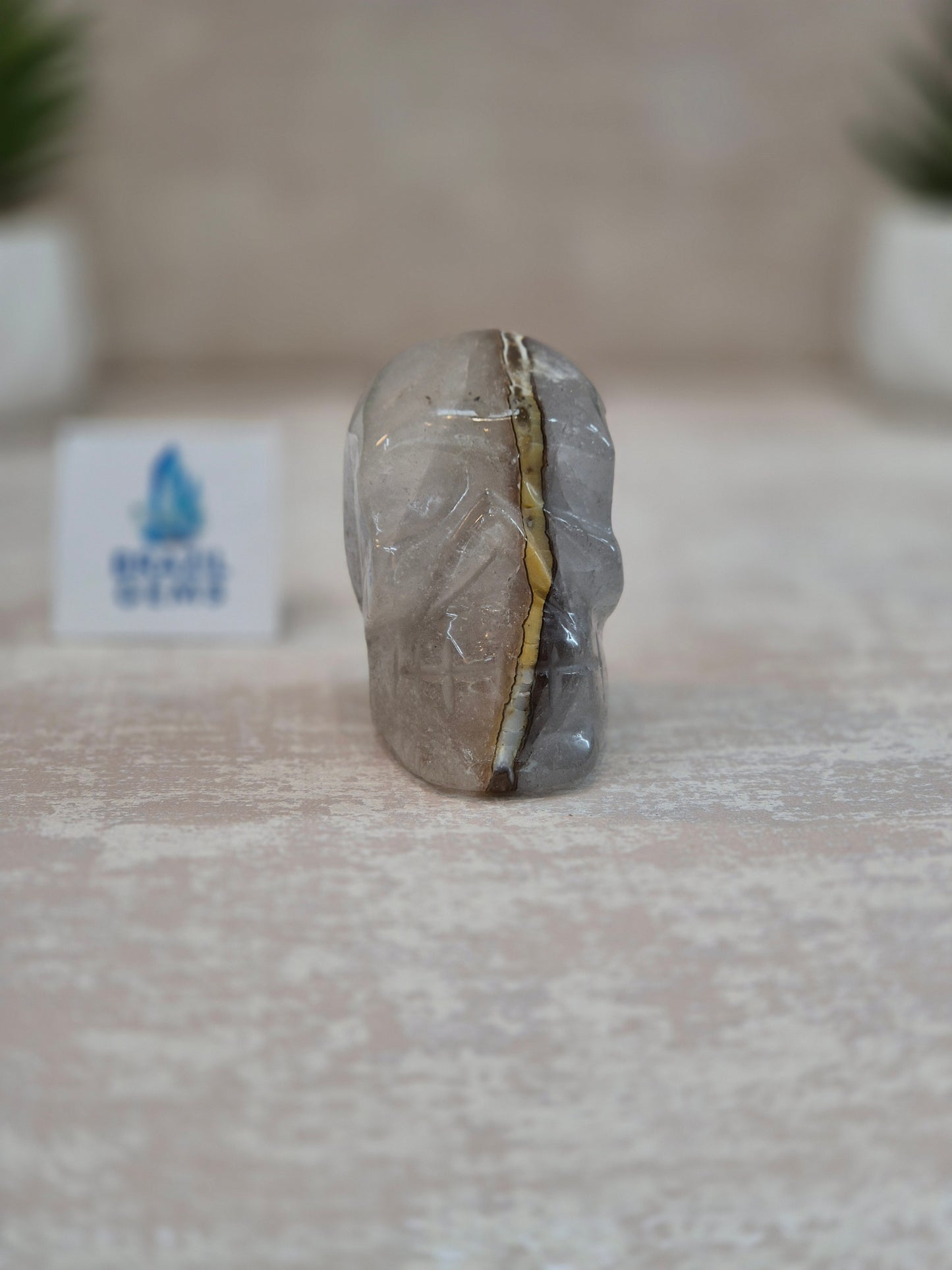Blue Tara with Mosaic Calcite Skull
