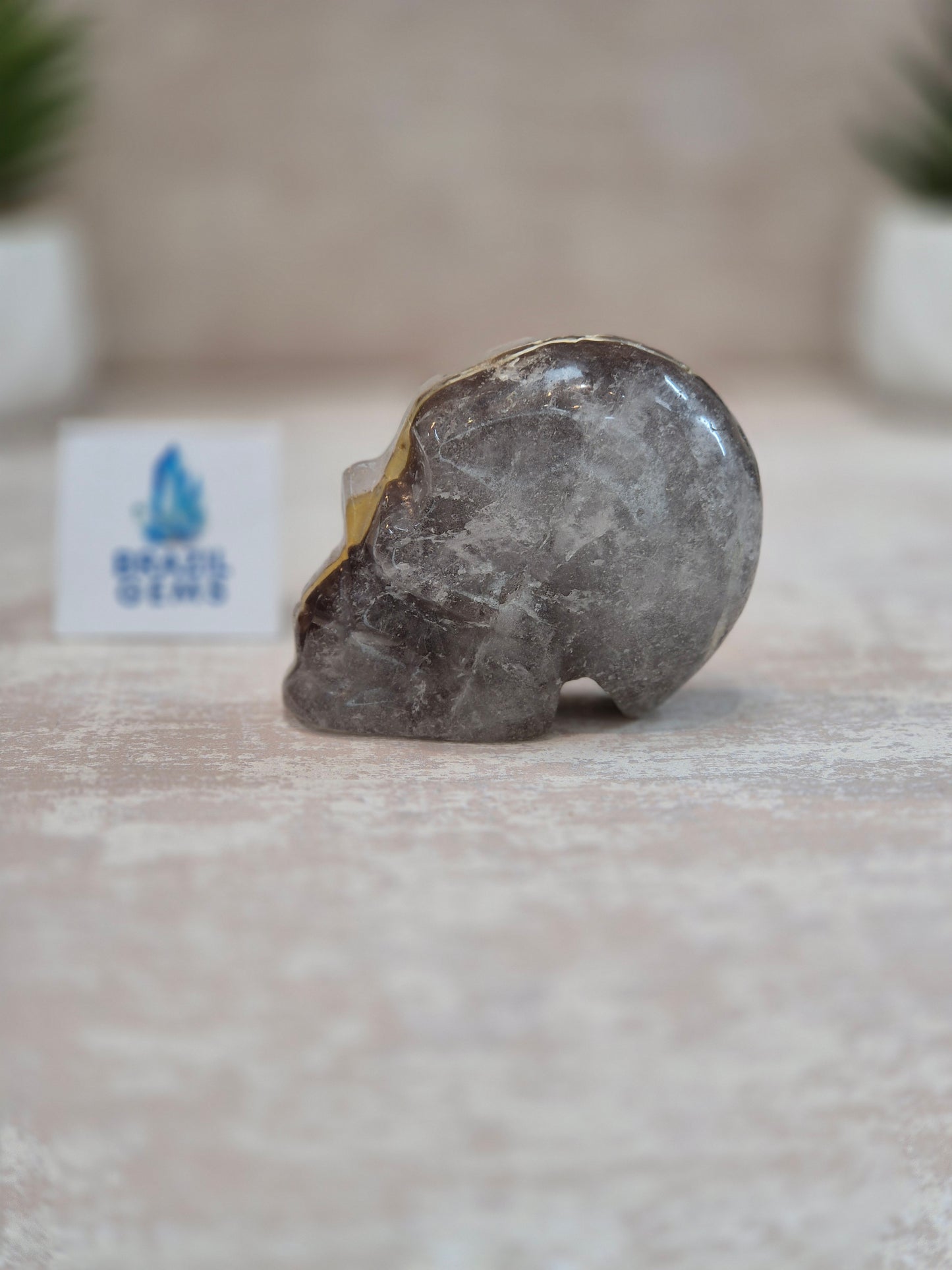 Blue Tara with Mosaic Calcite Skull