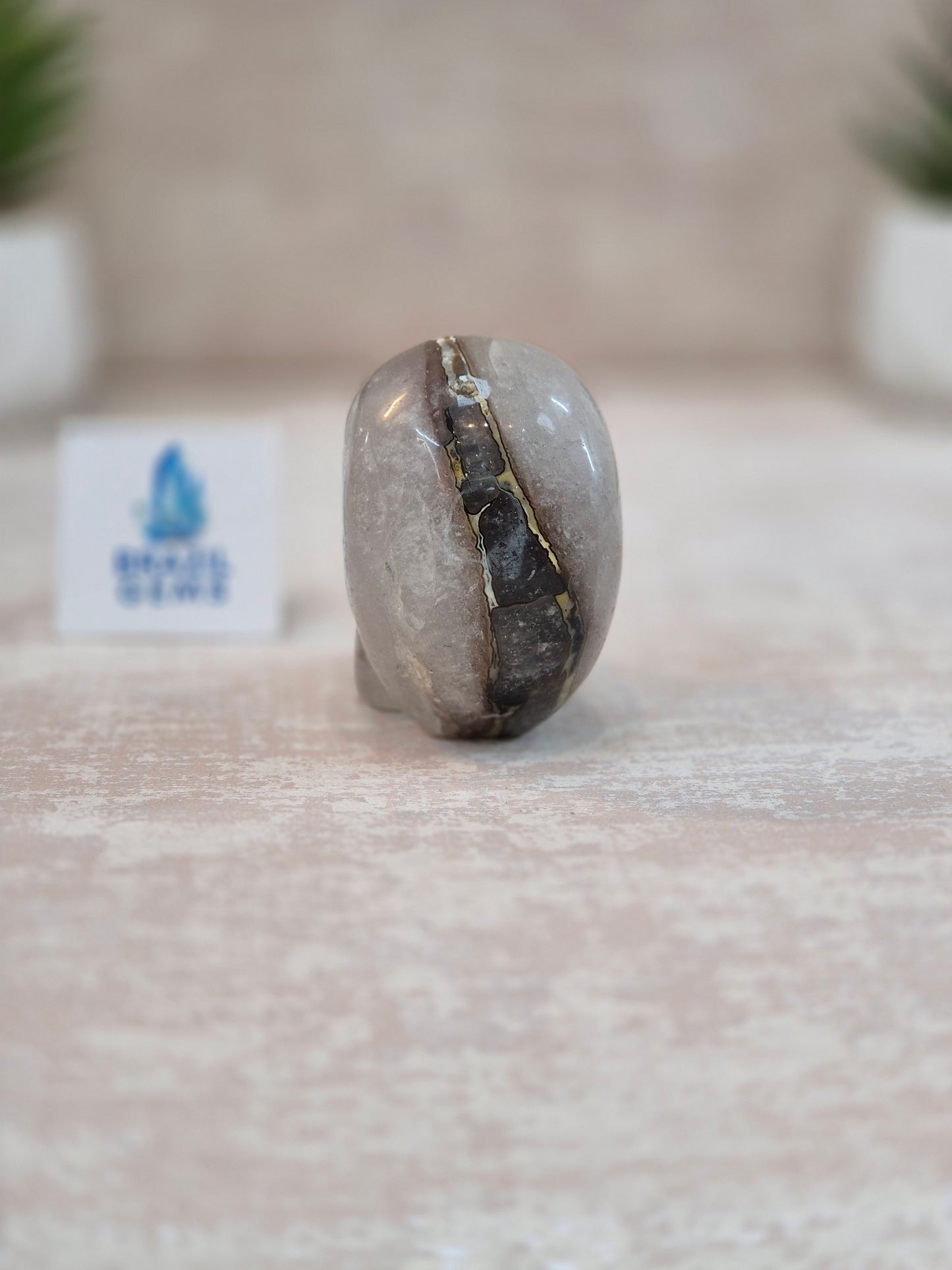 Blue Tara with Mosaic Calcite Skull
