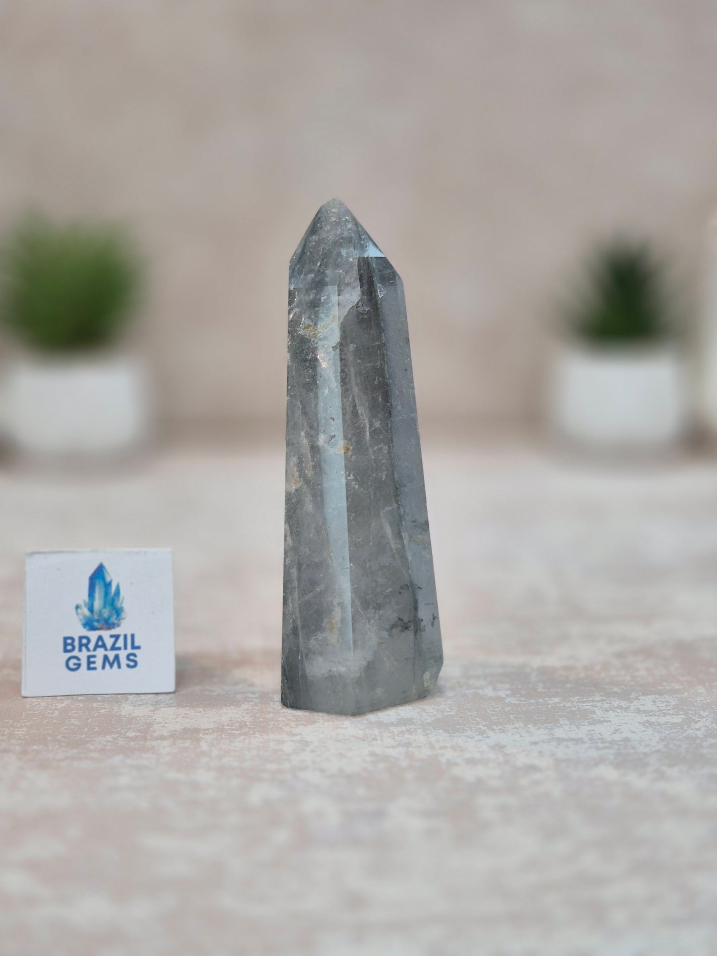 Blue Tara with Mosaic Calcite Point