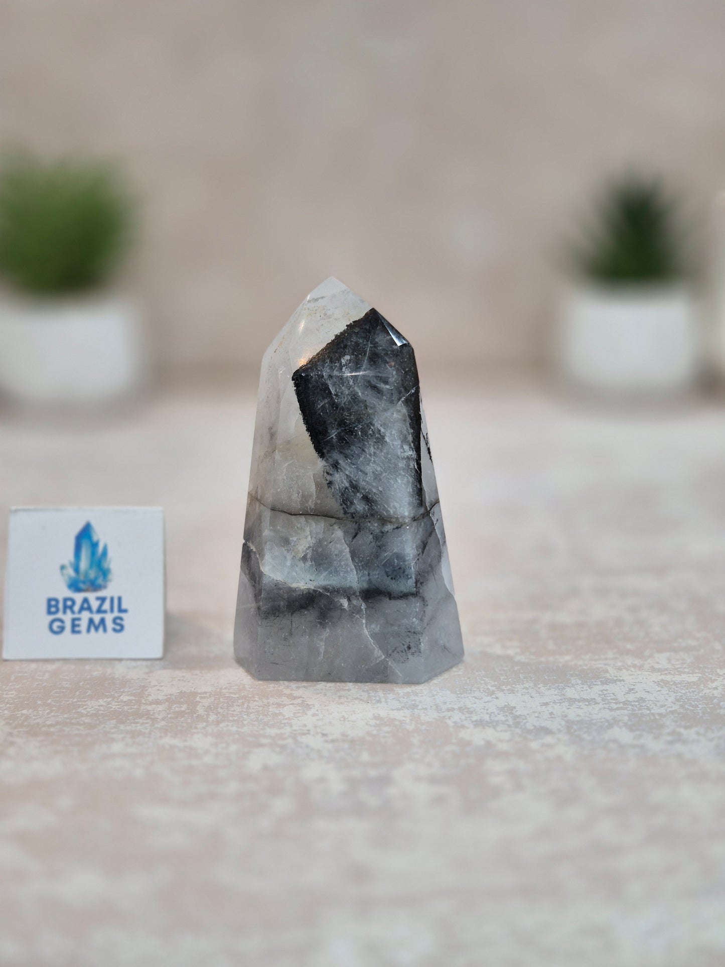 Blue Tara with Mosaic Calcite Point