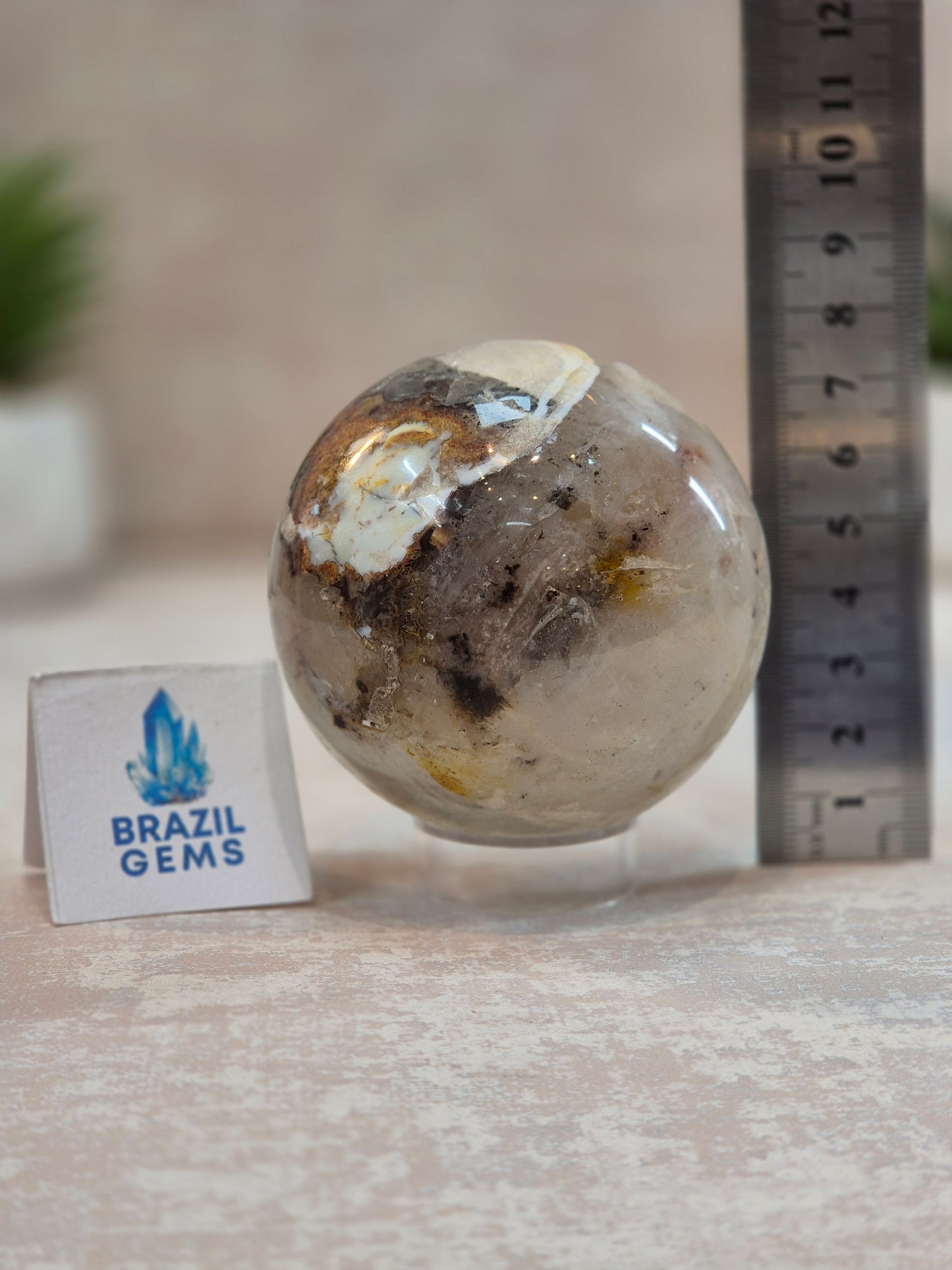 Blue Tara with Mosaic Calcite Sphere