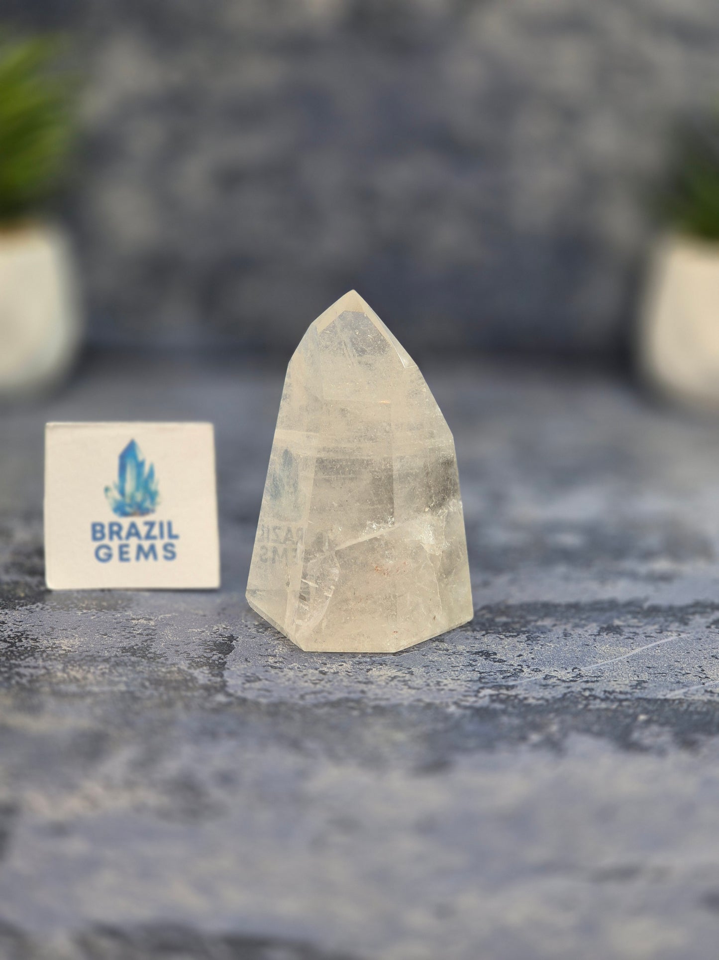 Blue Tara with Mosaic Calcite Point