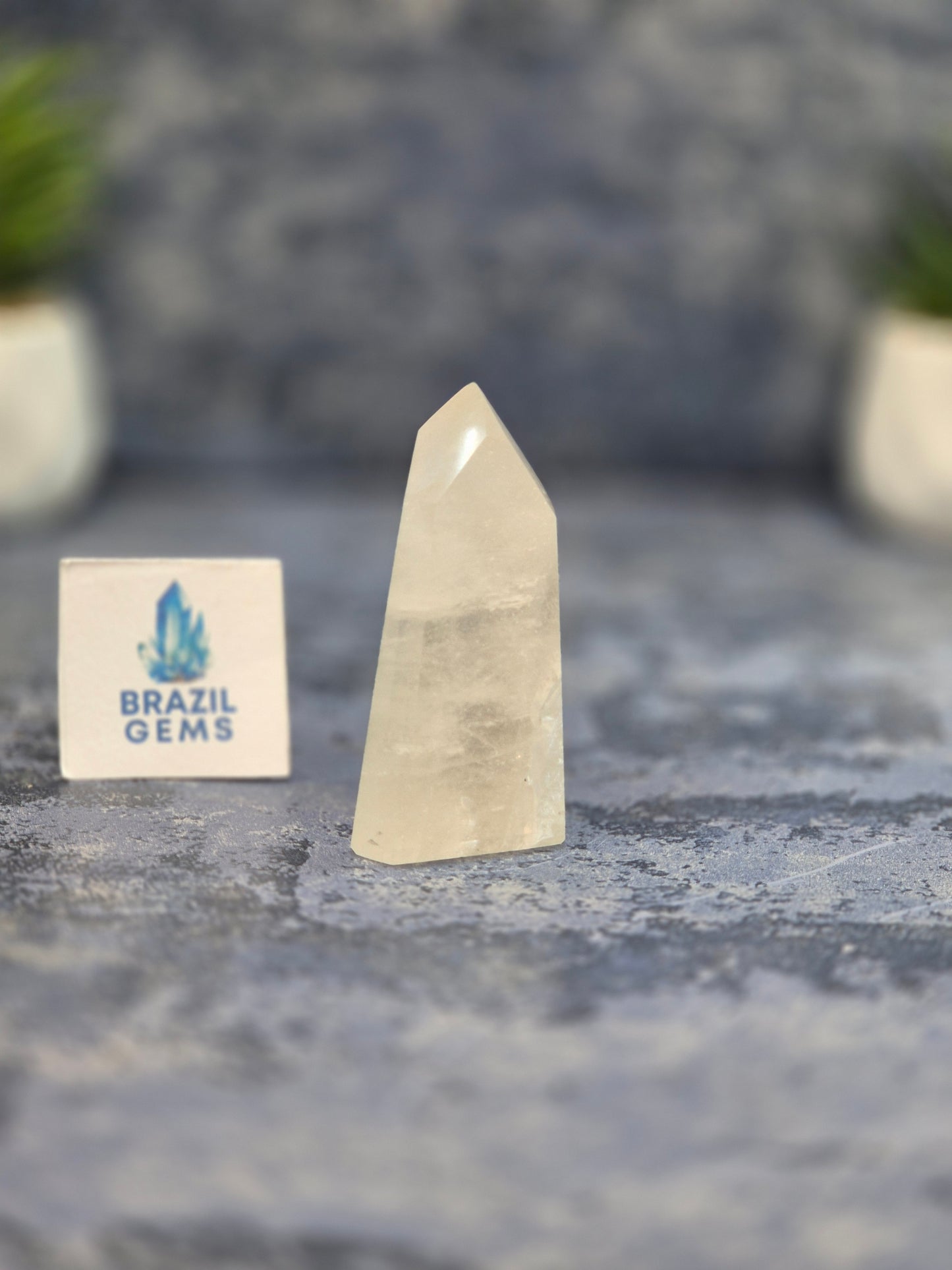 Blue Tara with Mosaic Calcite Point