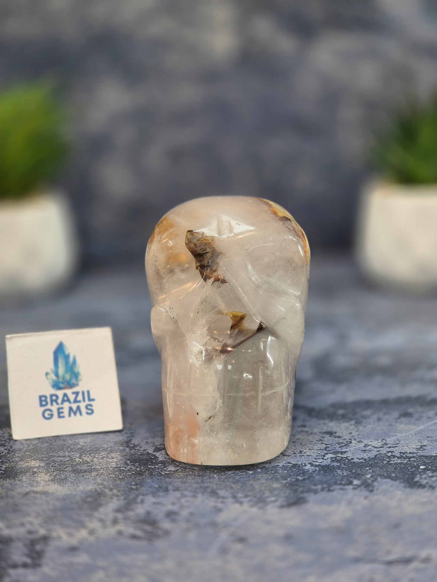 Blue Tara with Mosaic Calcite Skull