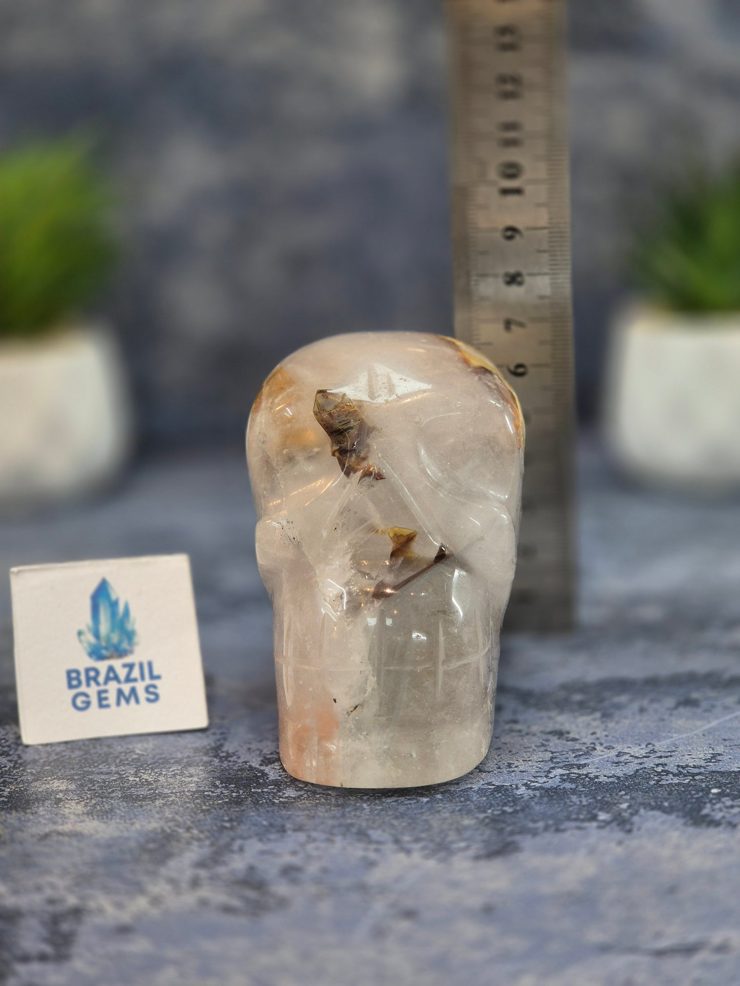 Blue Tara with Mosaic Calcite Skull