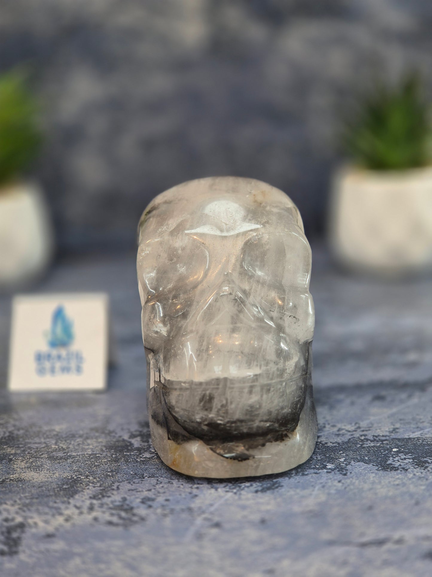 Blue Tara with Mosaic Calcite Skull