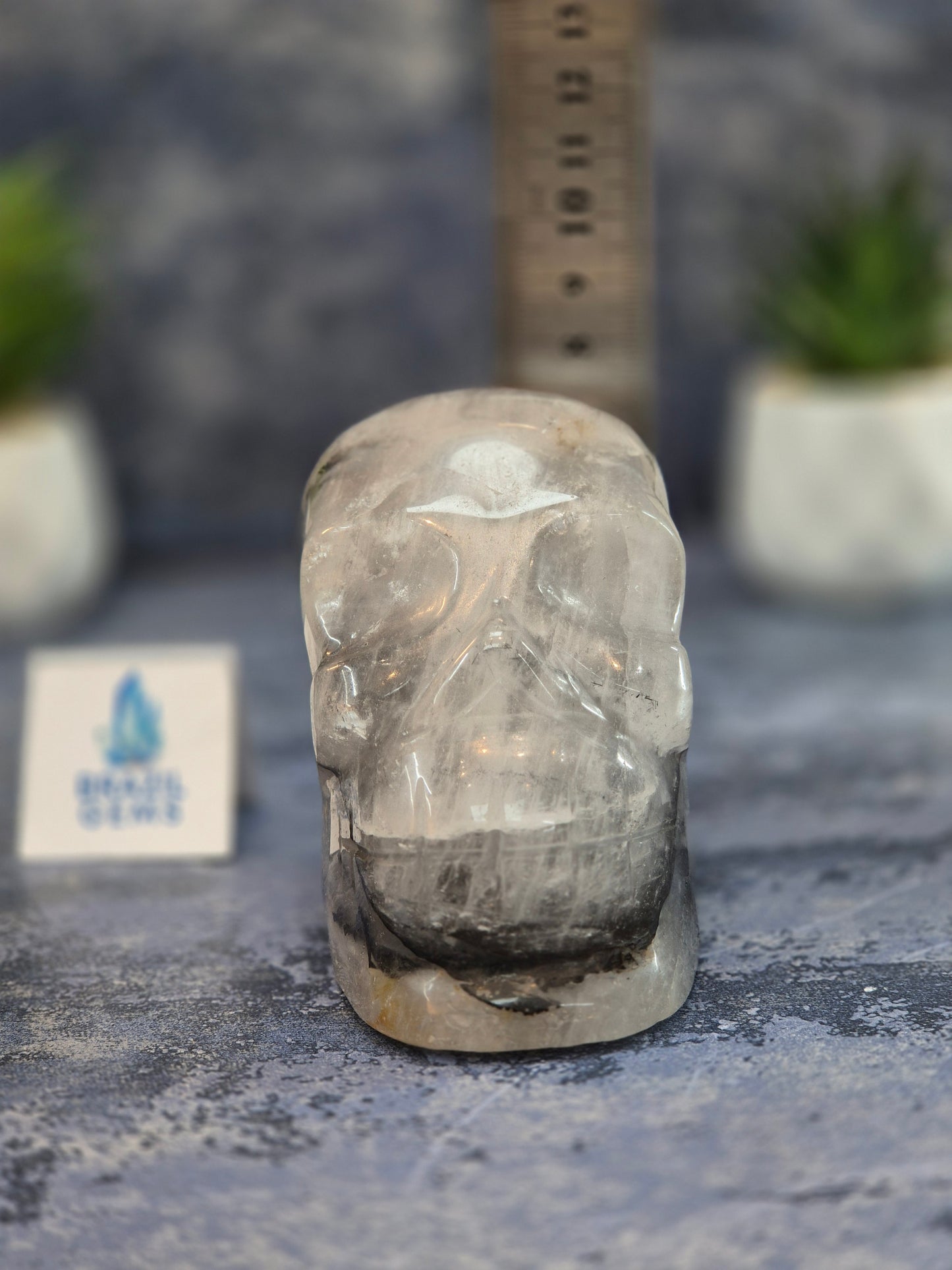 Blue Tara with Mosaic Calcite Skull