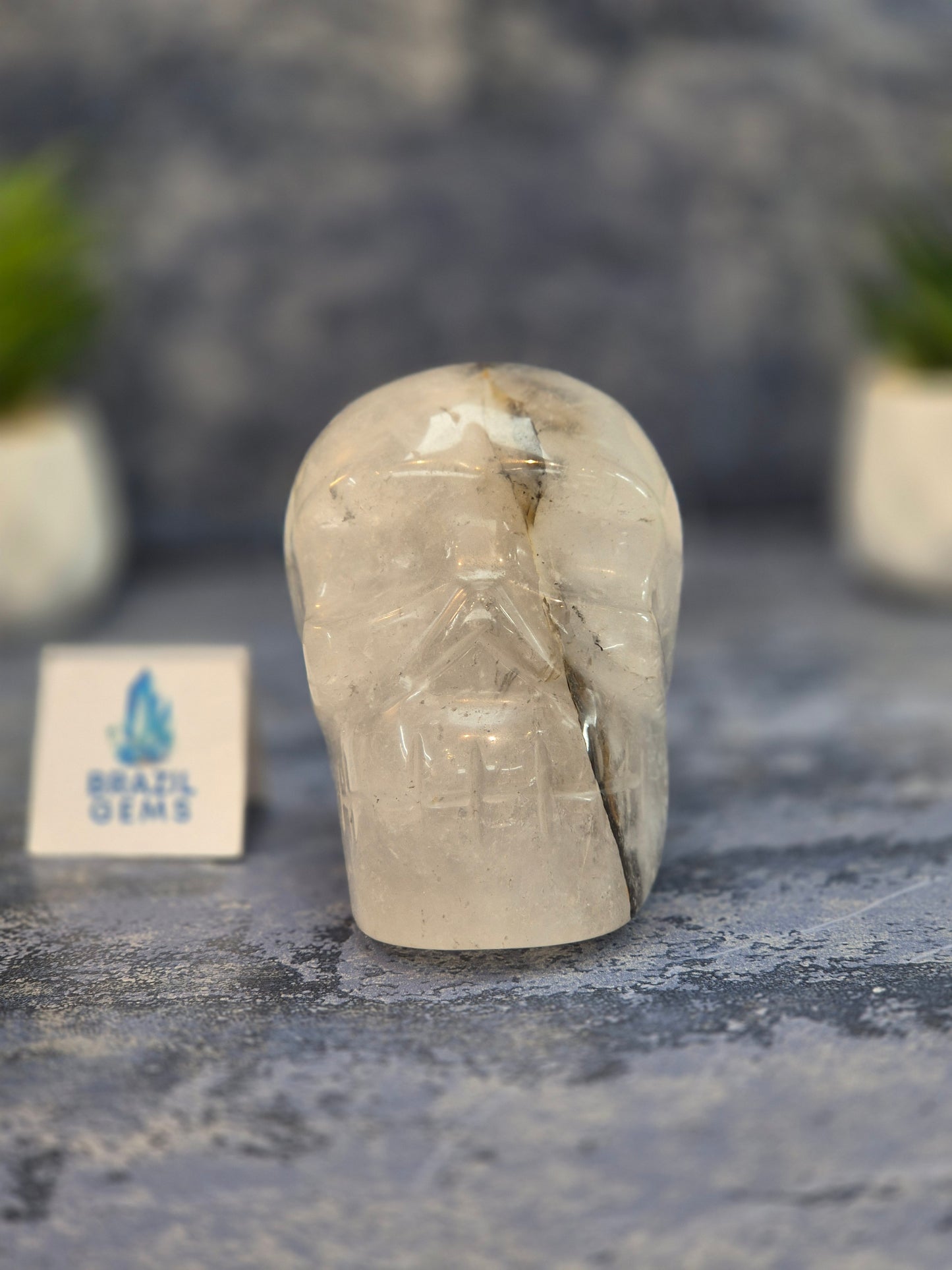 Blue Tara with Mosaic Calcite Skull
