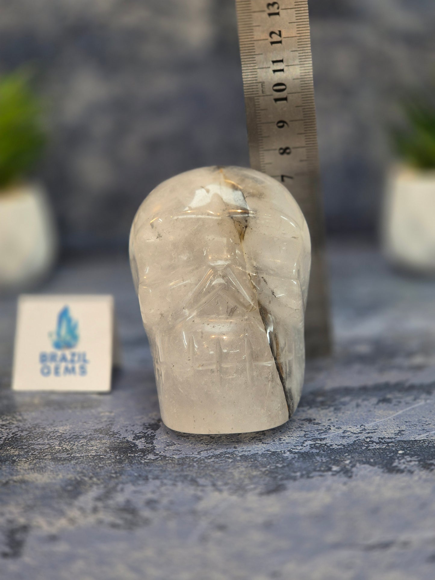Blue Tara with Mosaic Calcite Skull