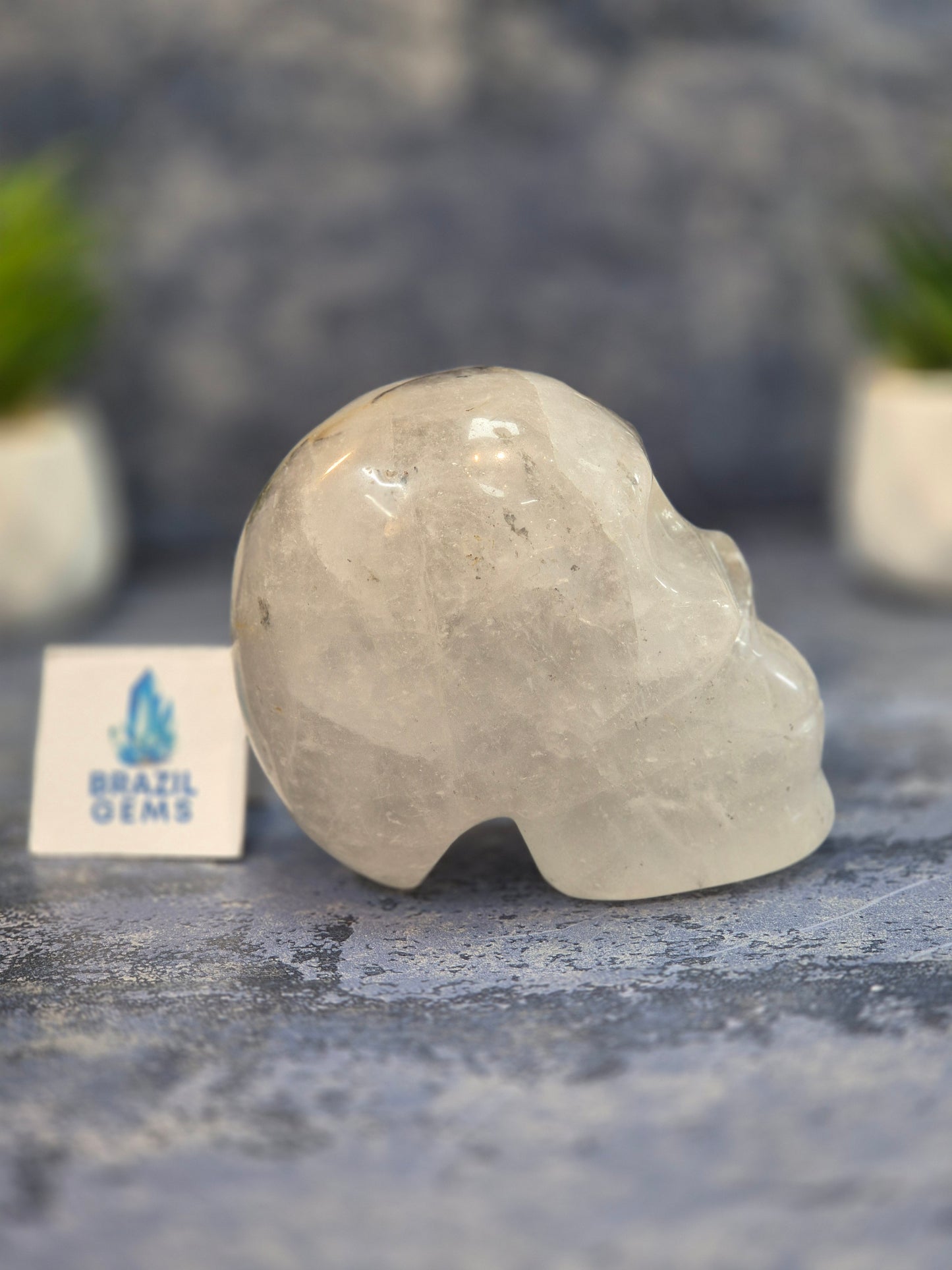 Blue Tara with Mosaic Calcite Skull