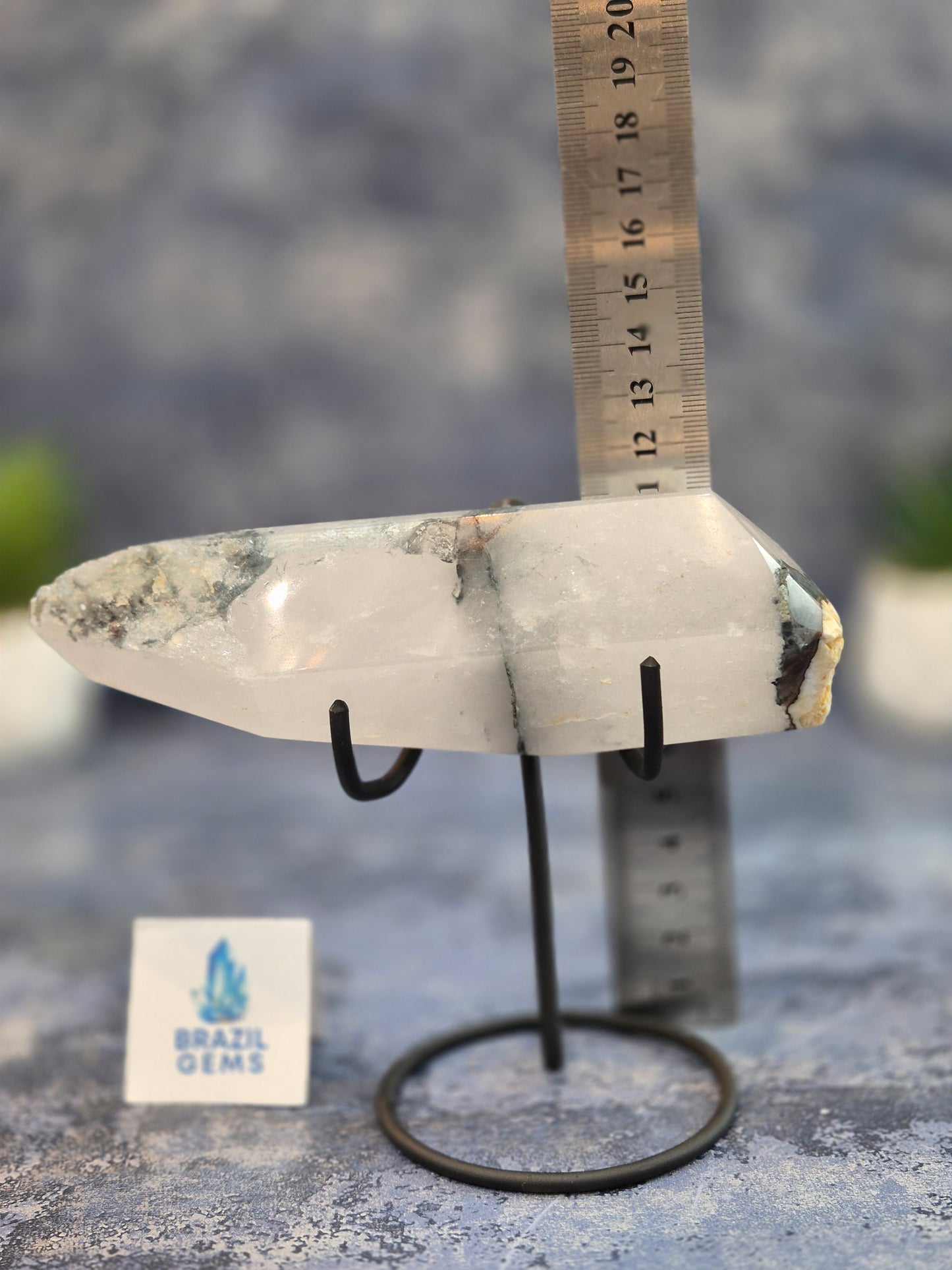 Blue Tara with Mosaic Calcite on stand