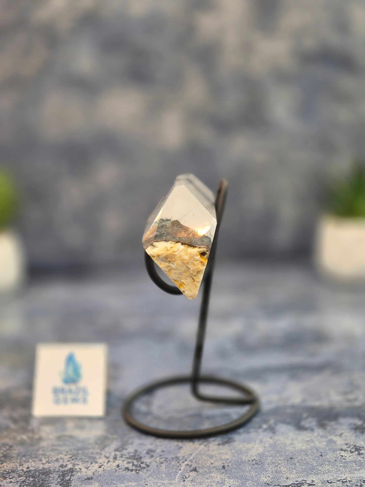 Blue Tara with Mosaic Calcite on stand