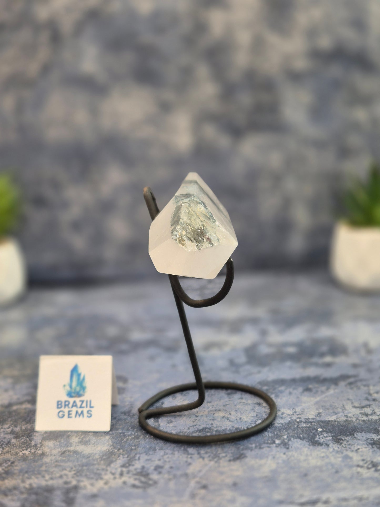 Blue Tara with Mosaic Calcite on stand